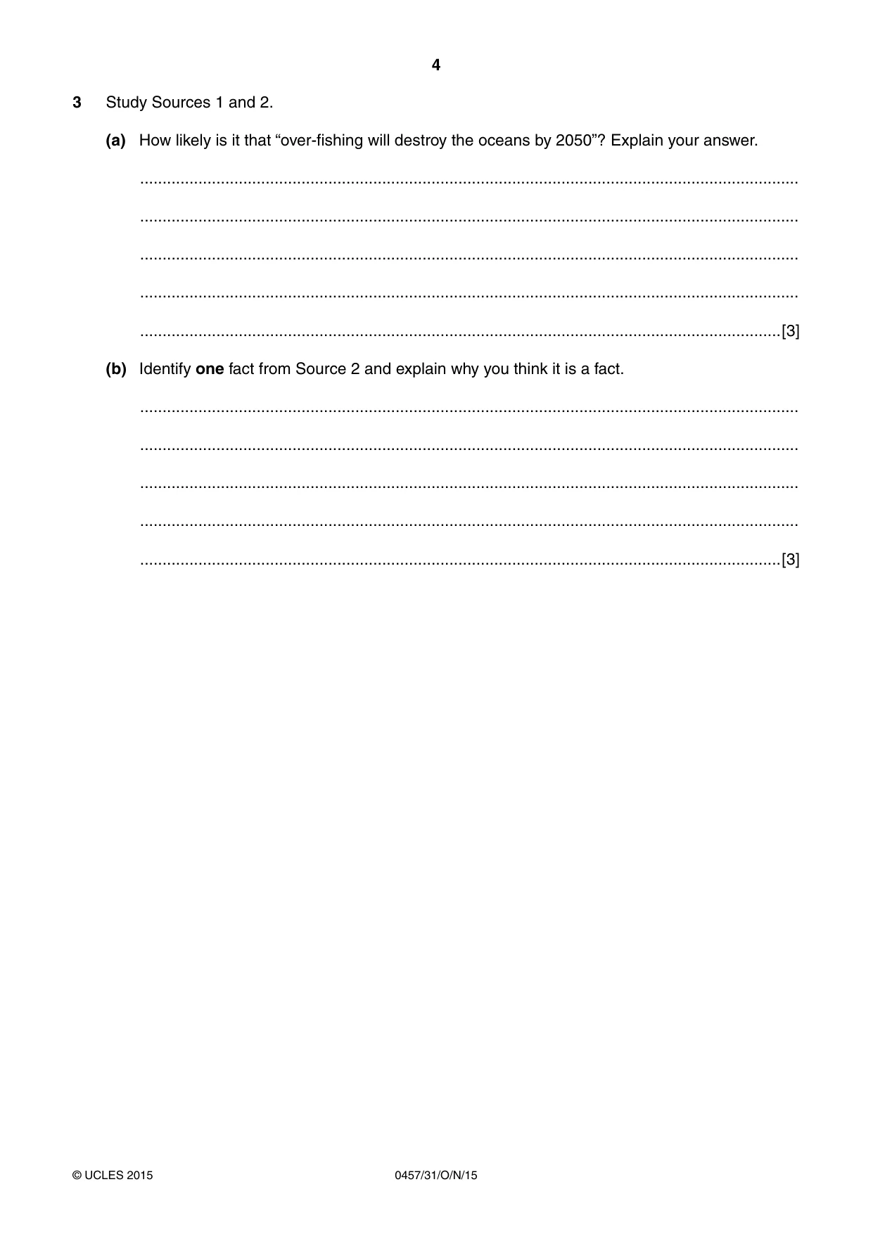 Cambridge IGCSE Global Perspectives 0457 2015 Oct/Nov Paper 3 · Variant 1 question paper, page 4 of 8