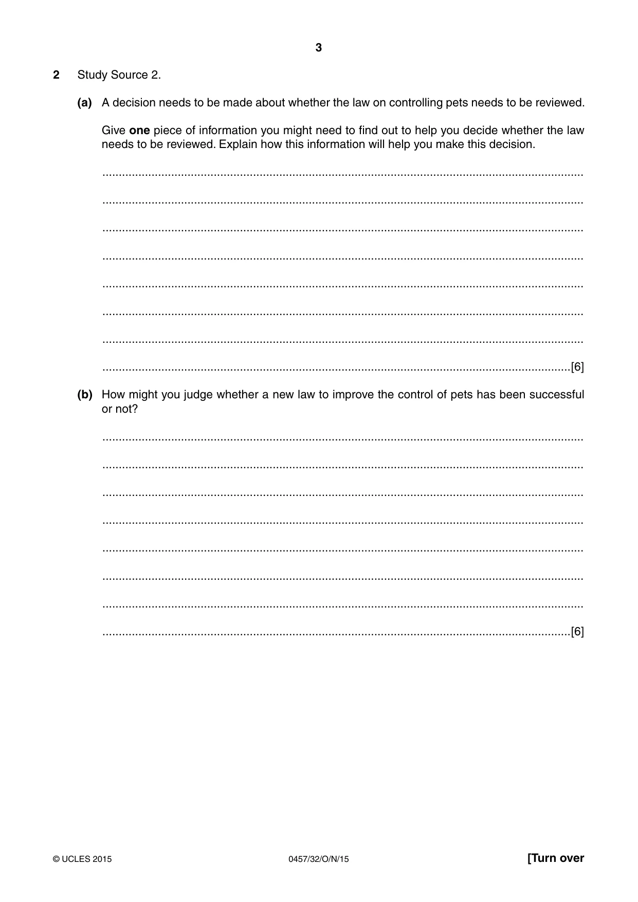 Cambridge IGCSE Global Perspectives 0457 2015 Oct/Nov Paper 3 · Variant 2 question paper, page 3 of 8