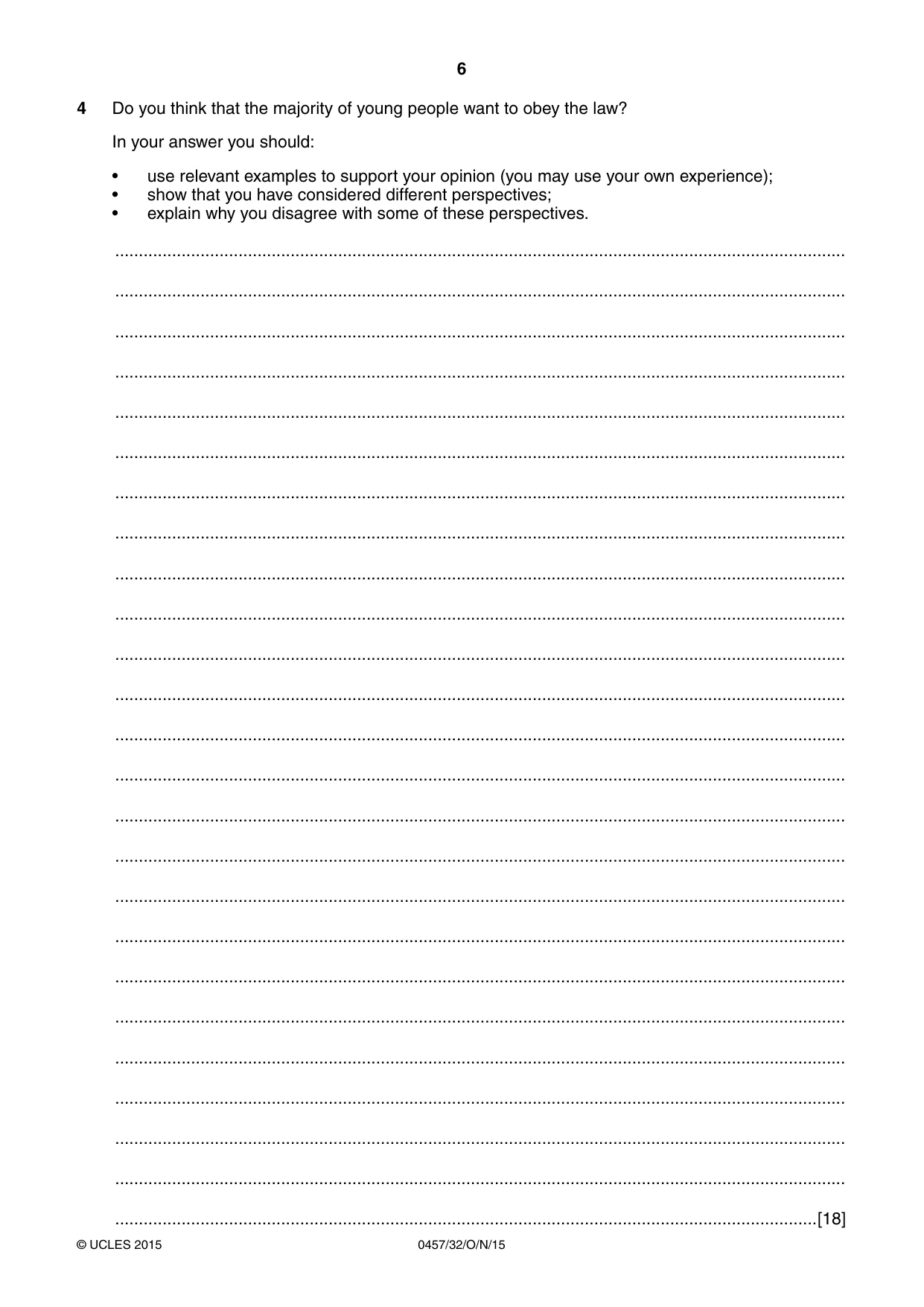 Cambridge IGCSE Global Perspectives 0457 2015 Oct/Nov Paper 3 · Variant 2 question paper, page 6 of 8