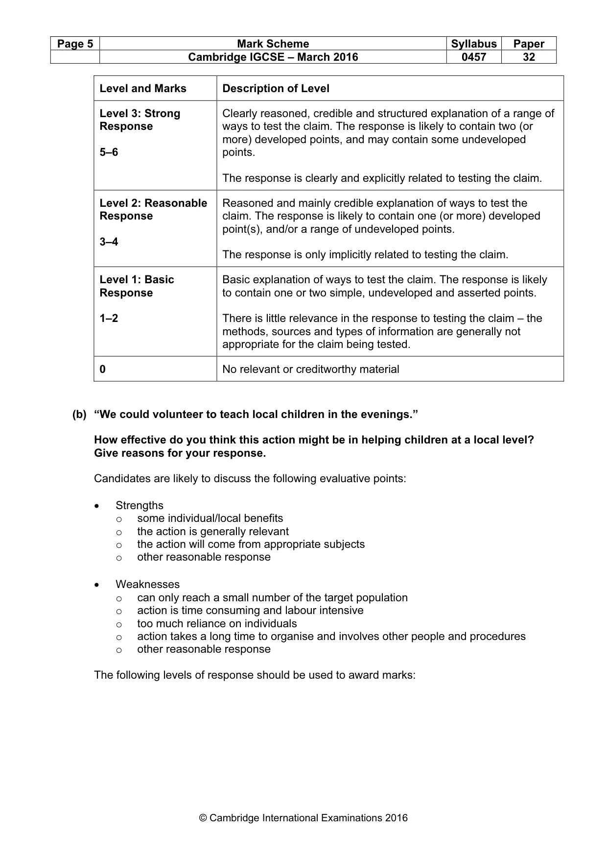 Mark scheme, page 5 of 11