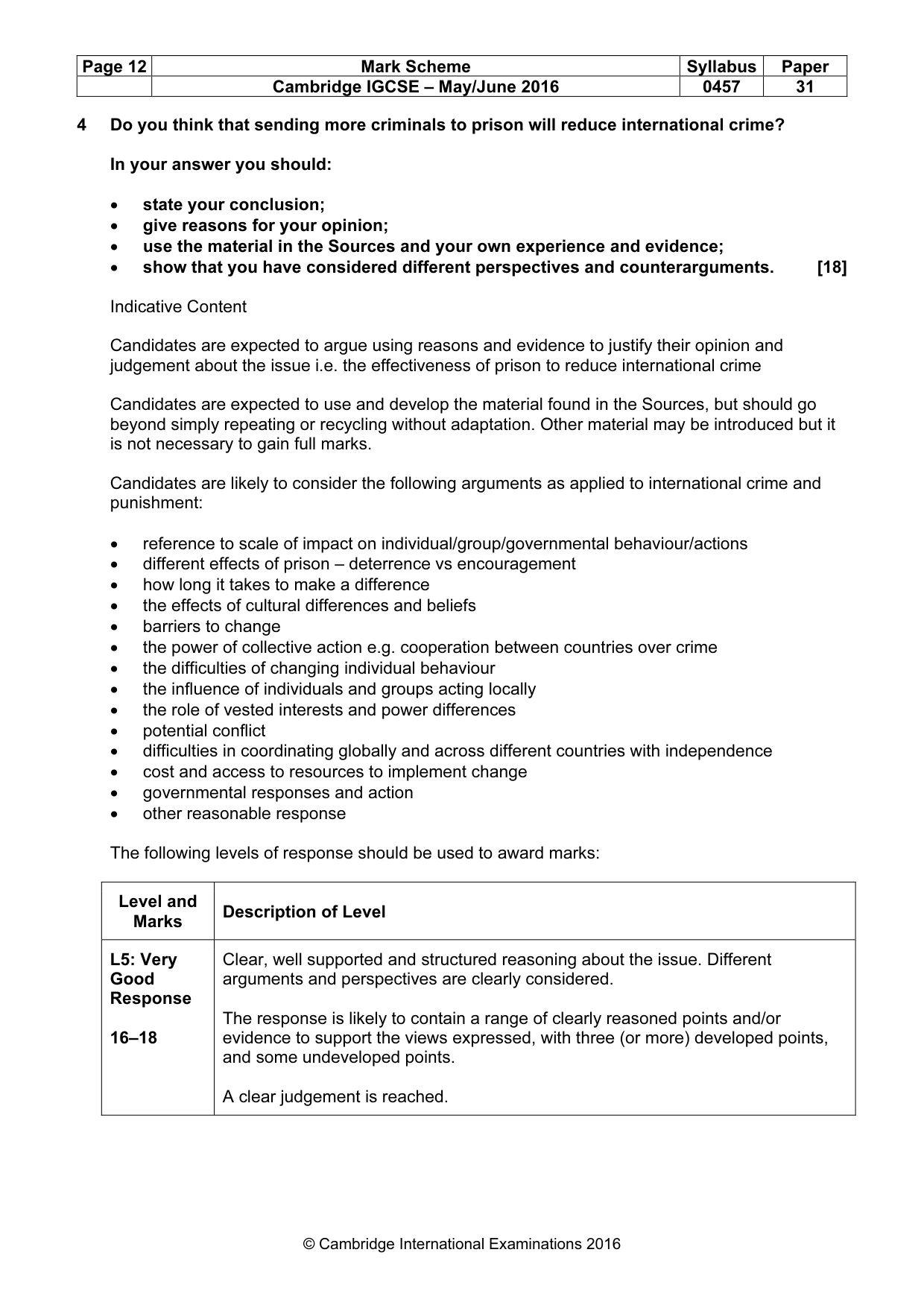 Mark scheme, page 12 of 13