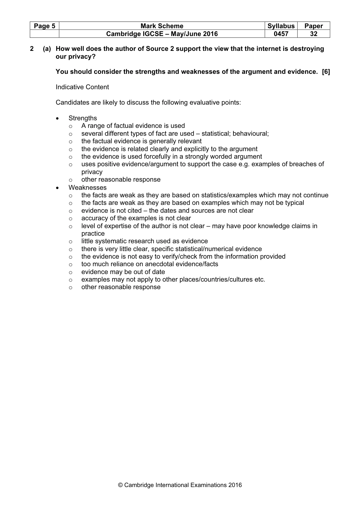 Mark scheme, page 5 of 14
