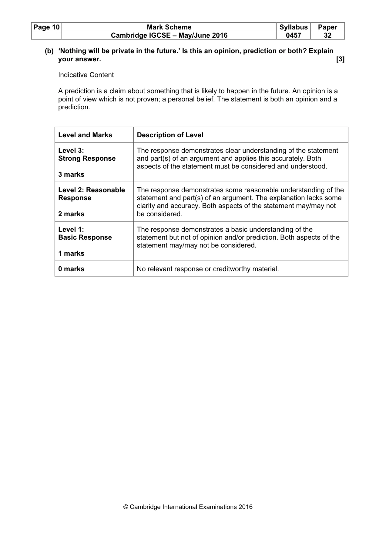 Mark scheme, page 10 of 14