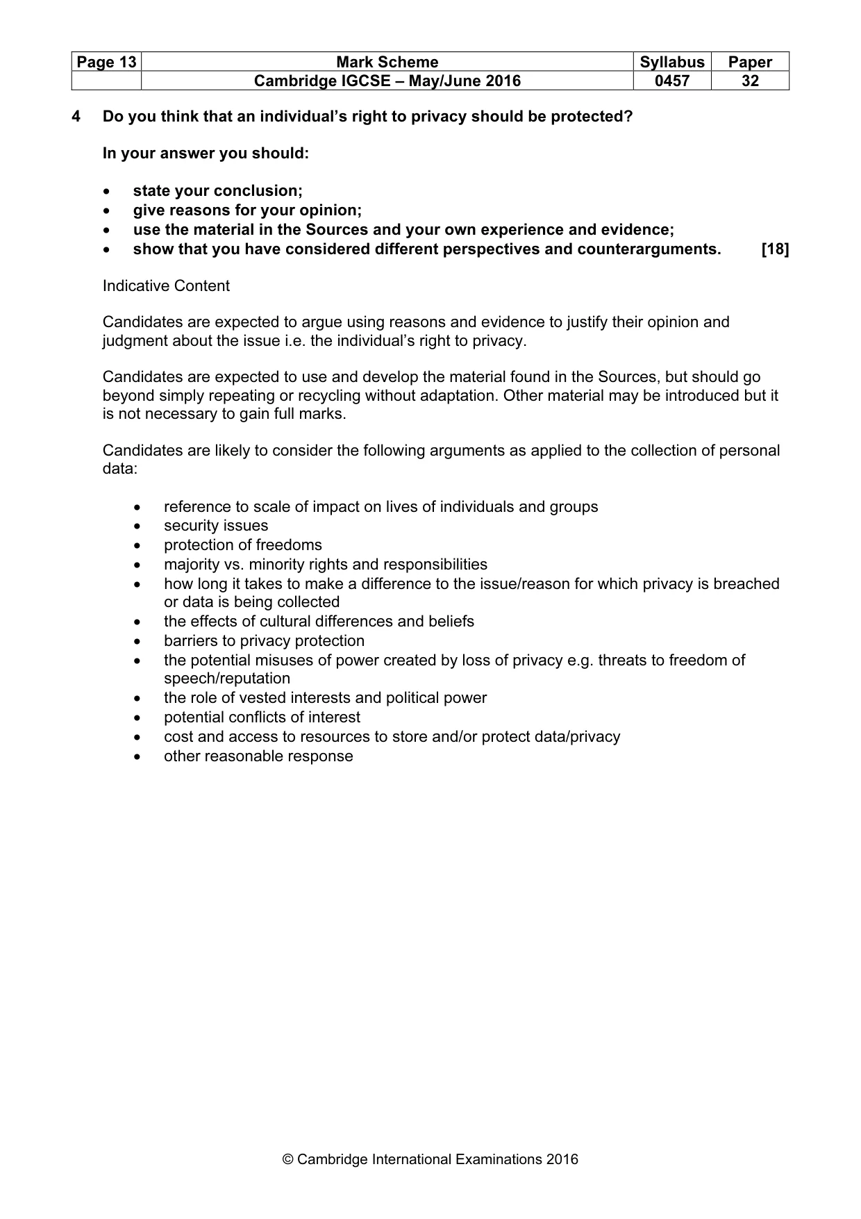 Mark scheme, page 13 of 14