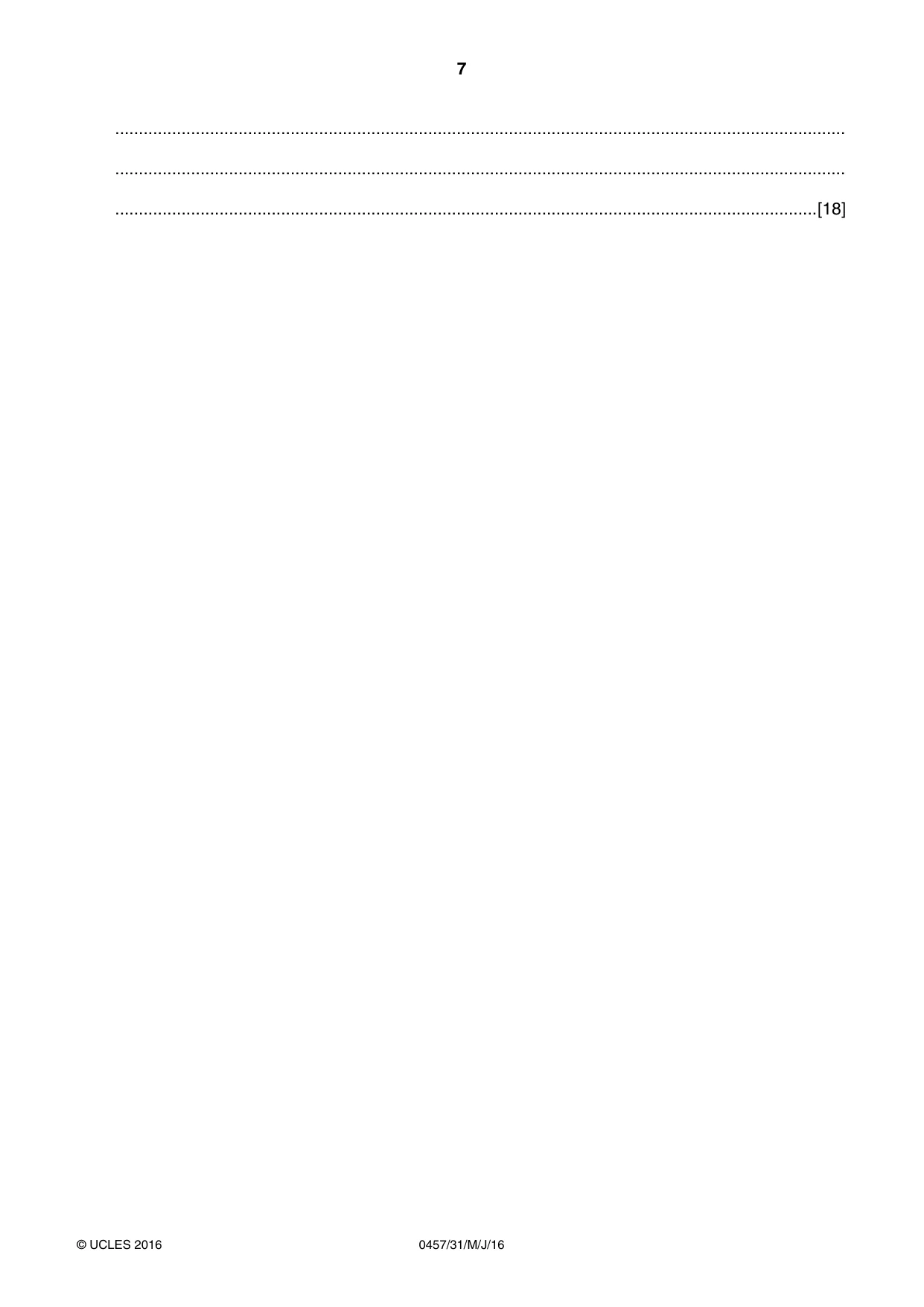 Cambridge IGCSE Global Perspectives 0457 2016 May/June Paper 3 · Variant 1 question paper, page 7 of 8