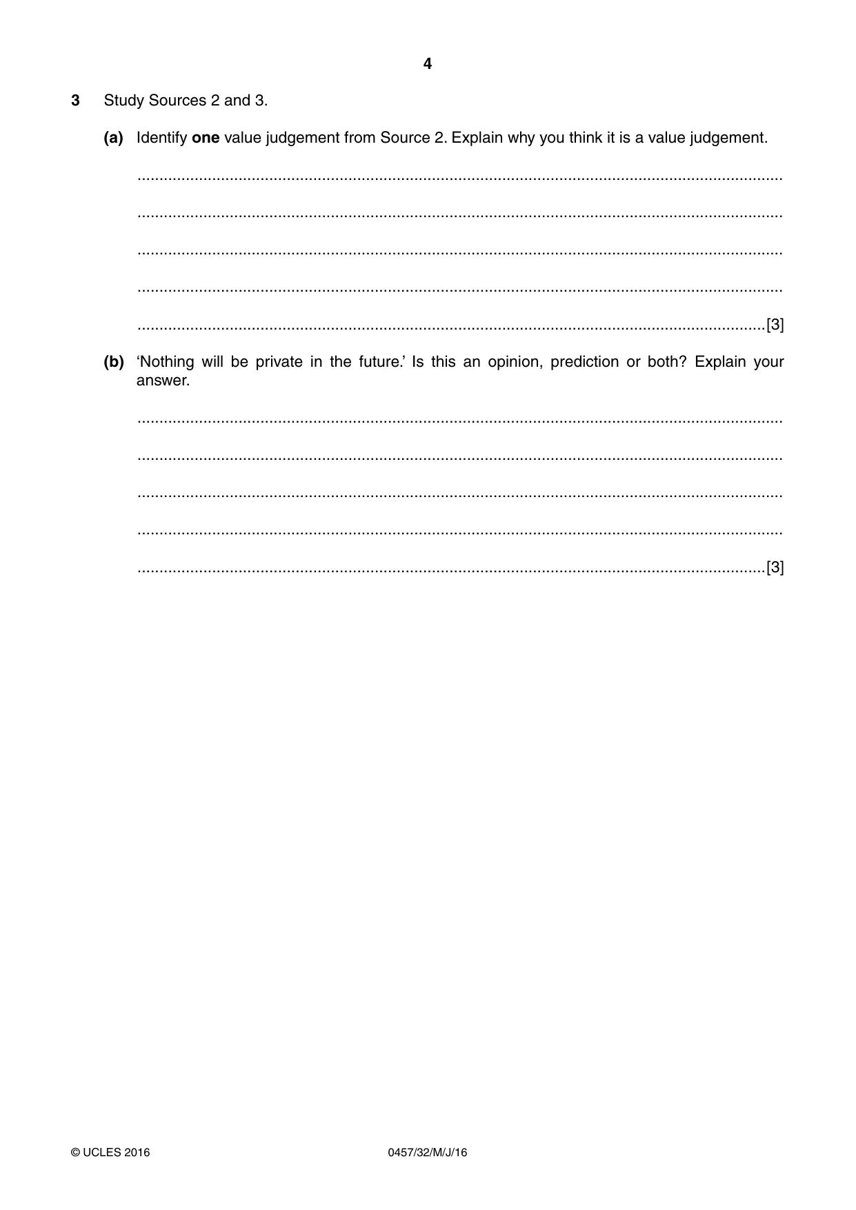 Cambridge IGCSE Global Perspectives 0457 2016 May/June Paper 3 · Variant 2 question paper, page 4 of 8