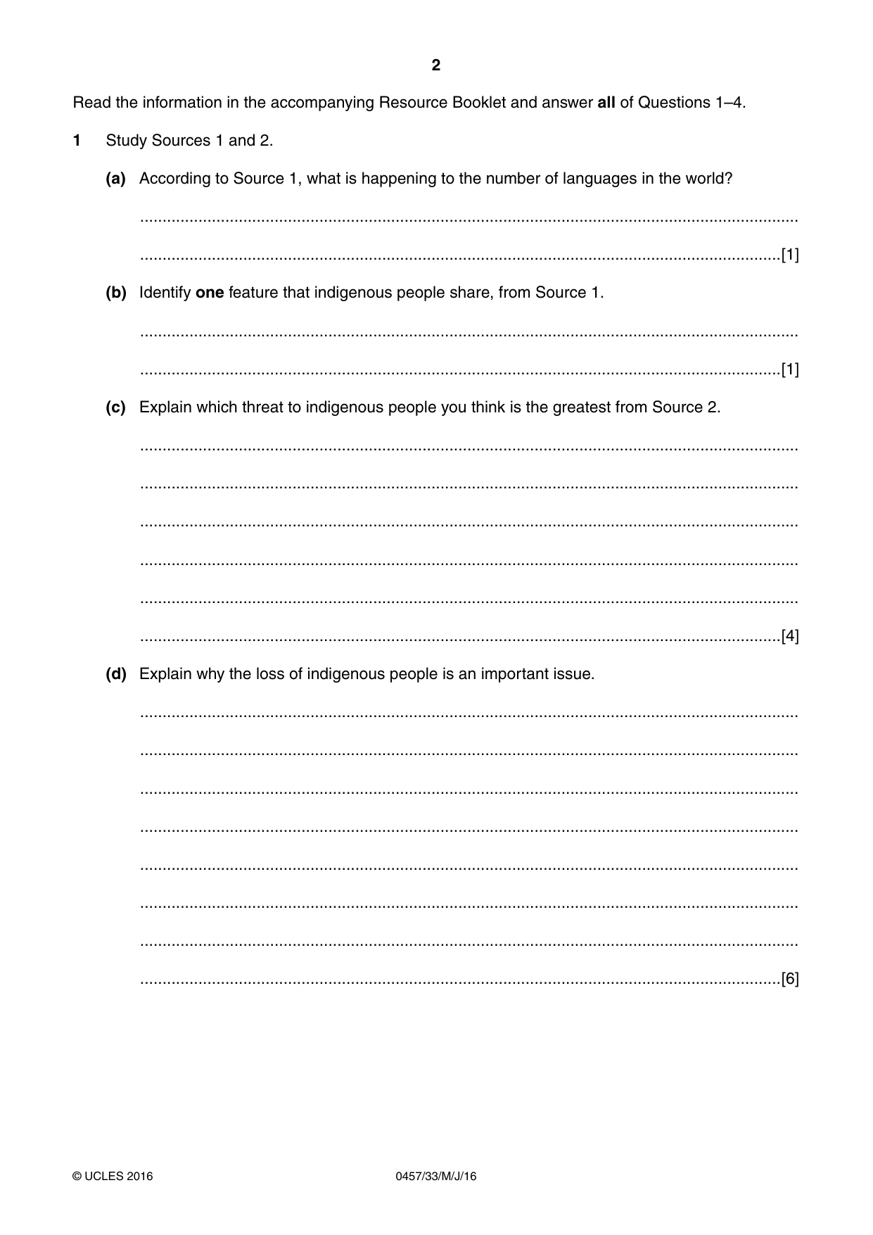 Cambridge IGCSE Global Perspectives 0457 2016 May/June Paper 3 · Variant 3 question paper, page 2 of 8