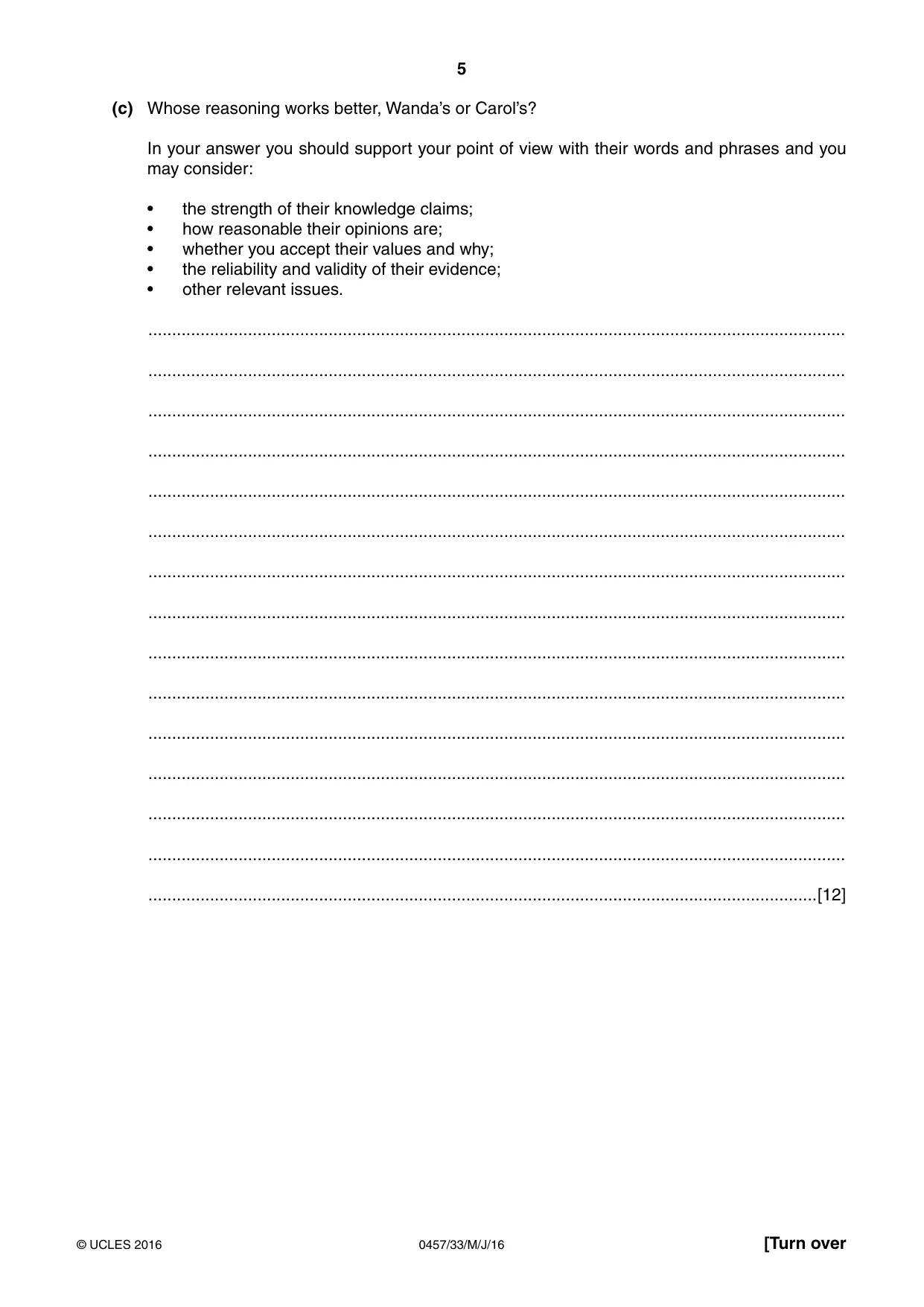 Cambridge IGCSE Global Perspectives 0457 2016 May/June Paper 3 · Variant 3 question paper, page 5 of 8