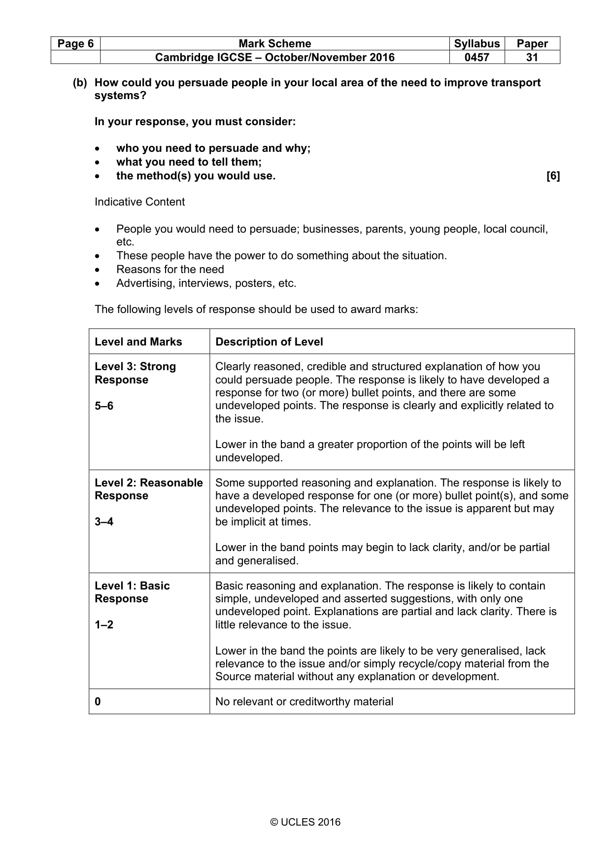 Mark scheme, page 6 of 12