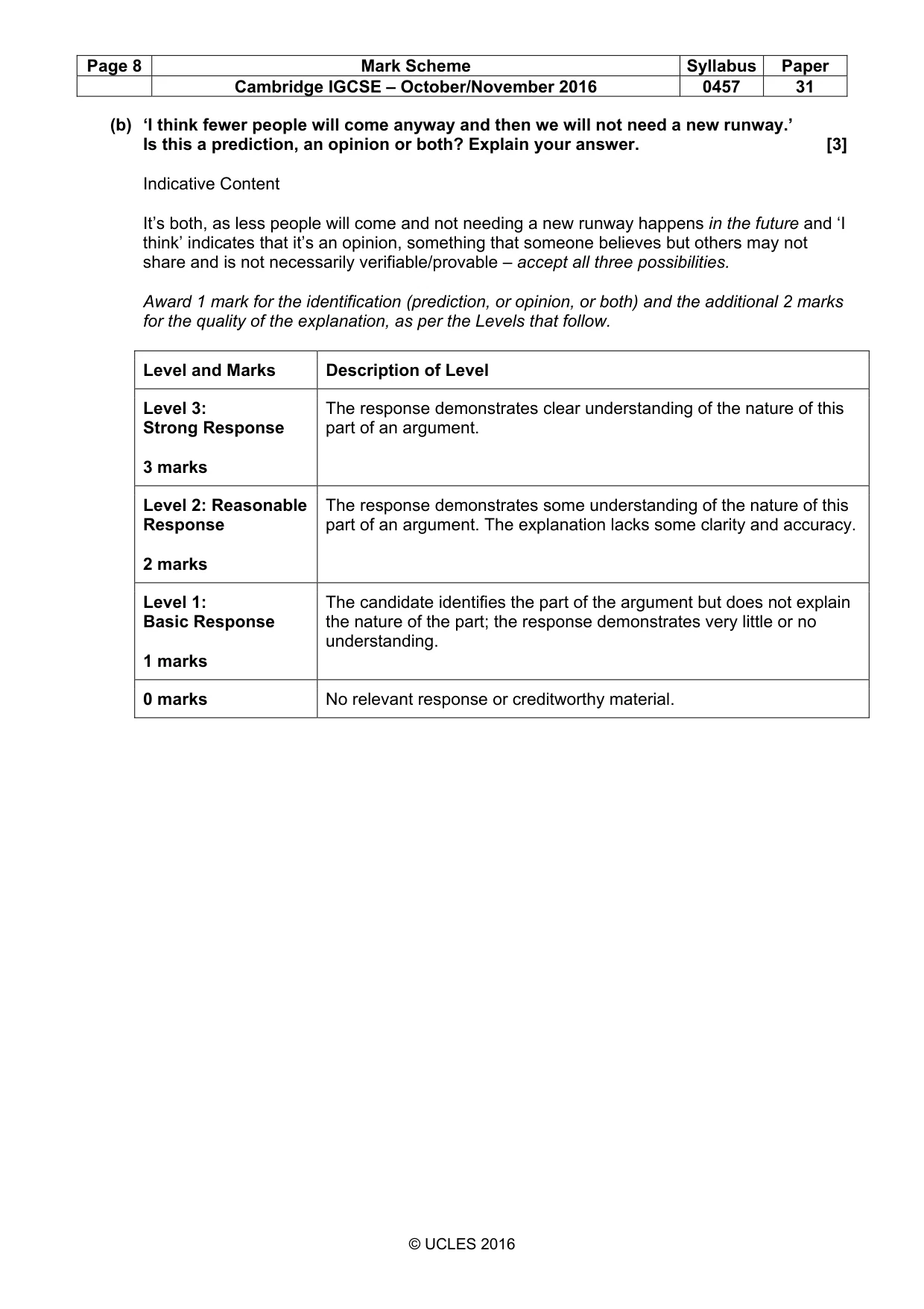 Mark scheme, page 8 of 12