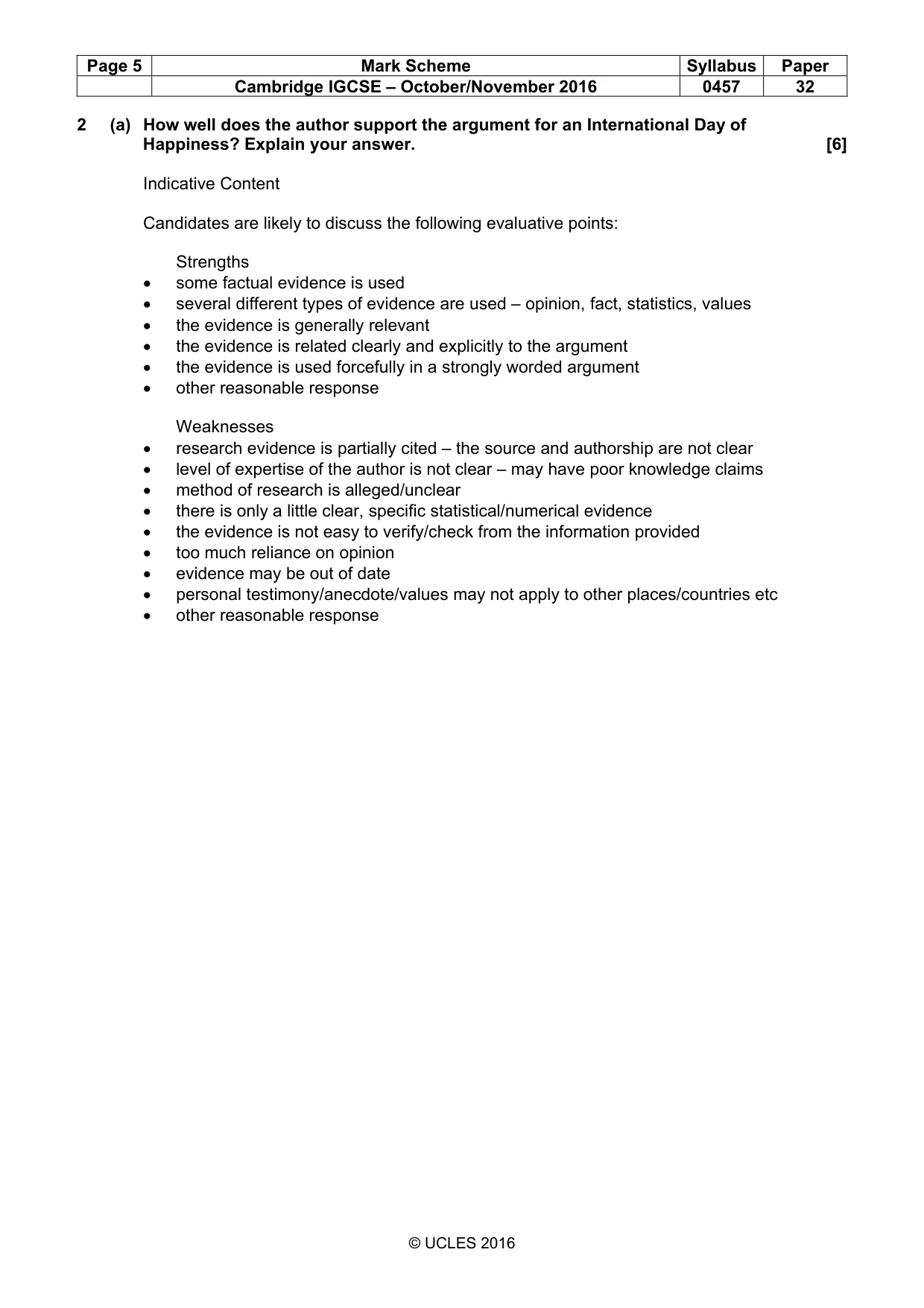 Mark scheme, page 5 of 13
