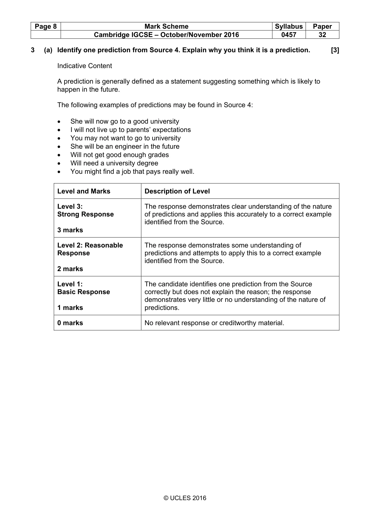 Mark scheme, page 8 of 13
