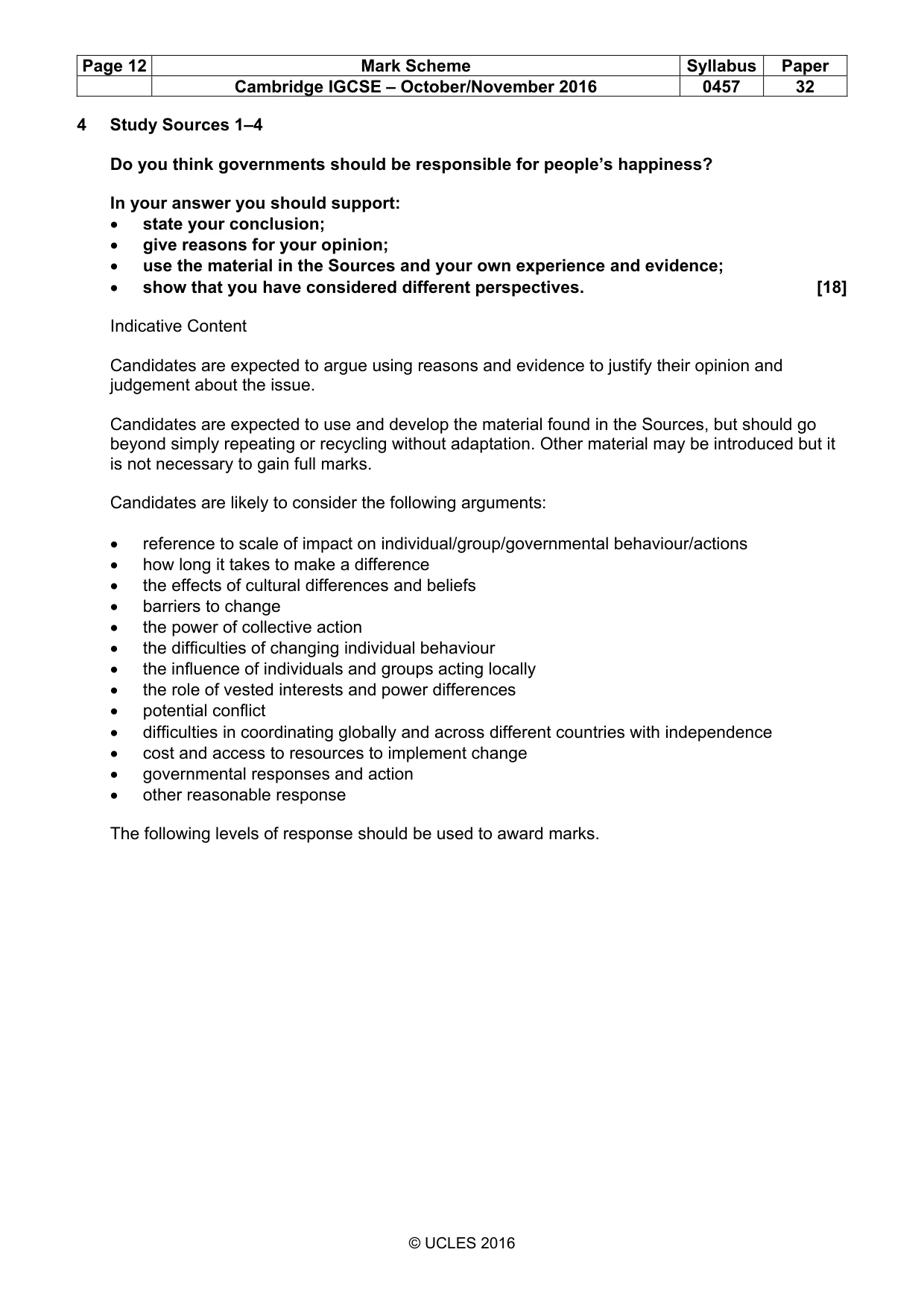 Mark scheme, page 12 of 13