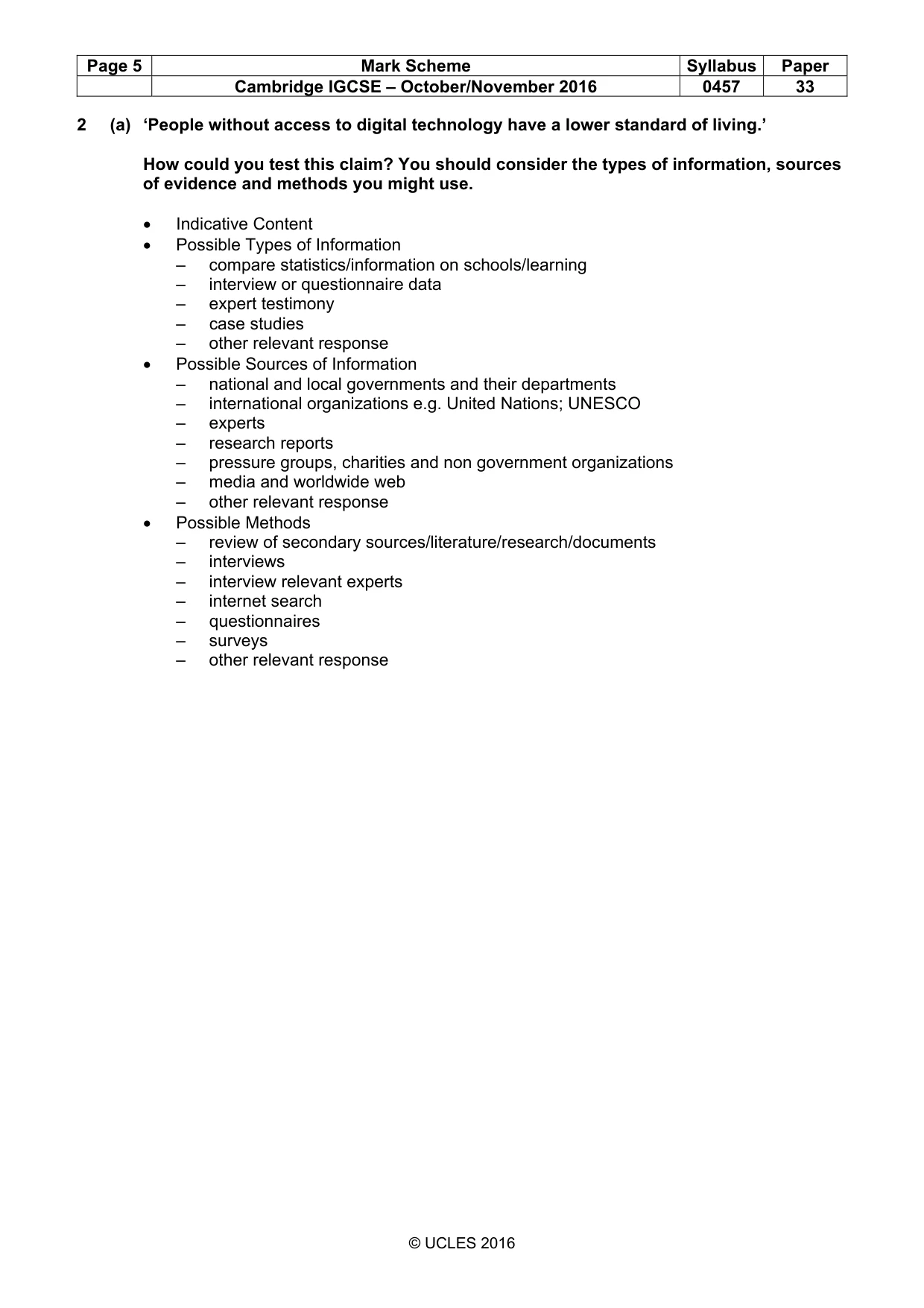 Mark scheme, page 5 of 13