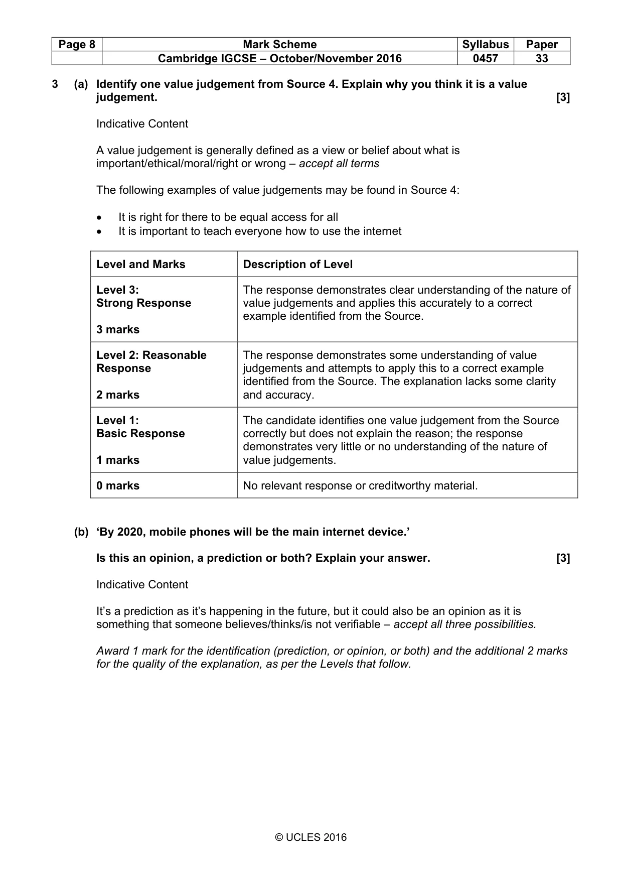 Mark scheme, page 8 of 13