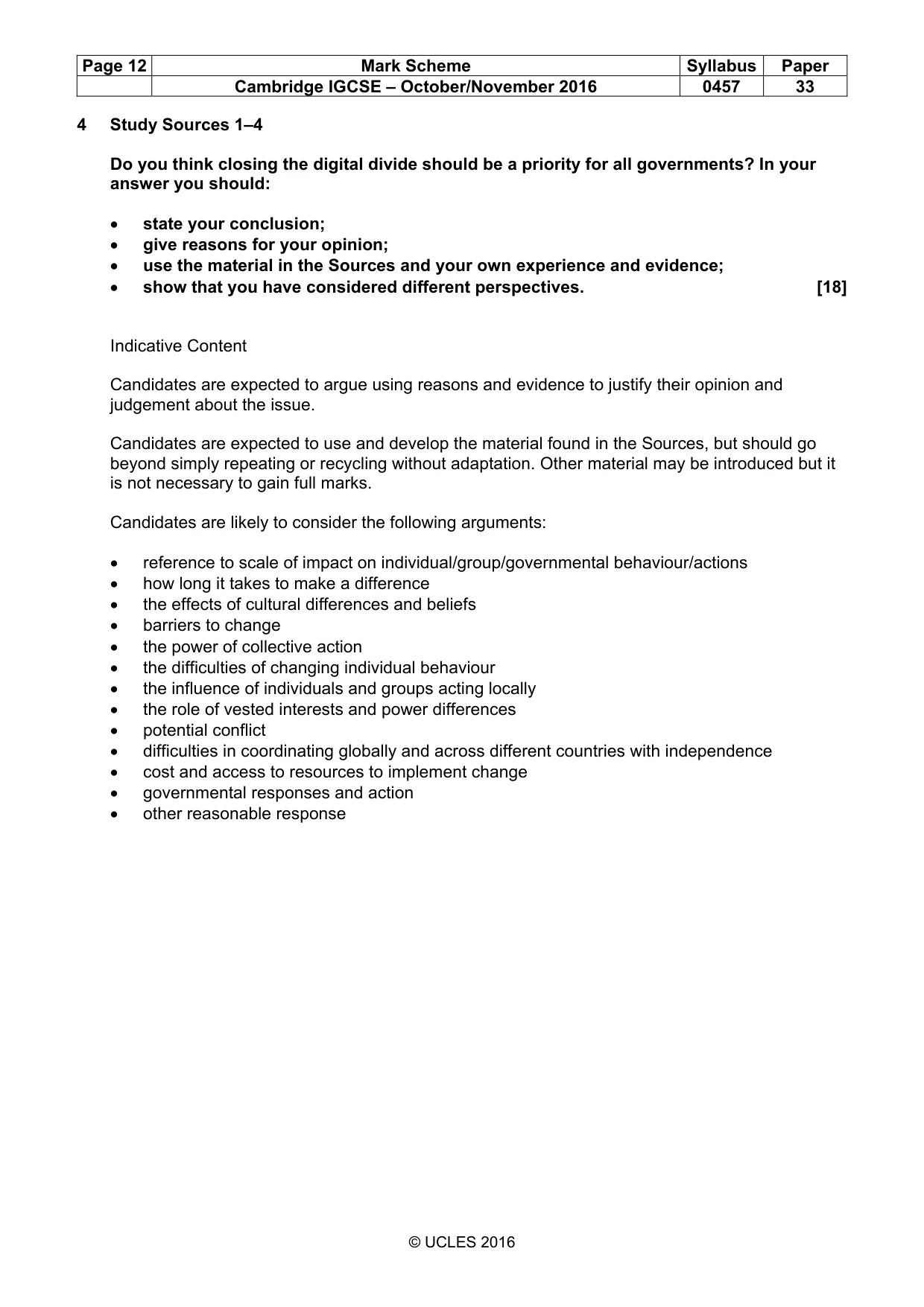 Mark scheme, page 12 of 13