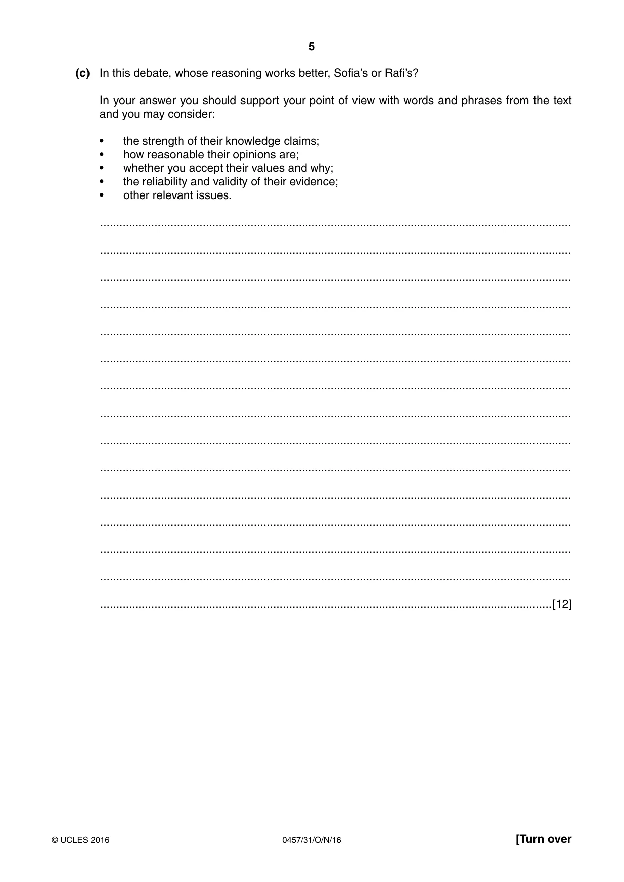 Cambridge IGCSE Global Perspectives 0457 2016 Oct/Nov Paper 3 · Variant 1 question paper, page 5 of 8
