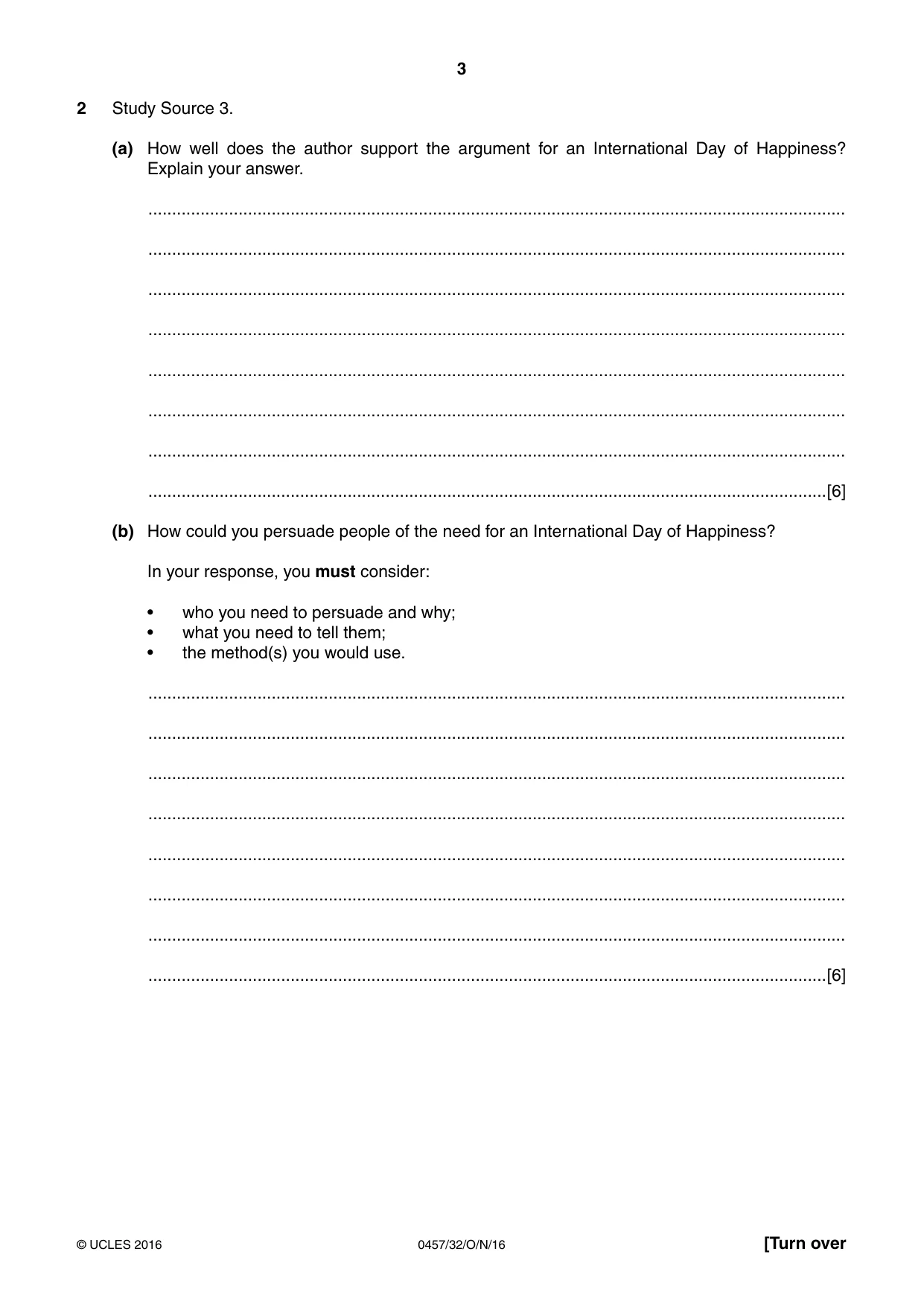 Cambridge IGCSE Global Perspectives 0457 2016 Oct/Nov Paper 3 · Variant 2 question paper, page 3 of 8