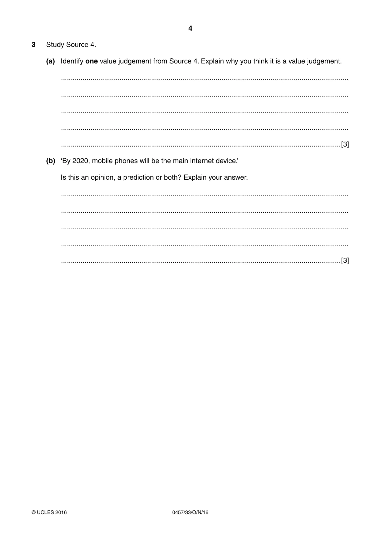 Cambridge IGCSE Global Perspectives 0457 2016 Oct/Nov Paper 3 · Variant 3 question paper, page 4 of 8