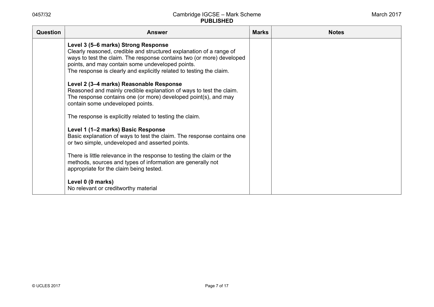 Mark scheme, page 7 of 17