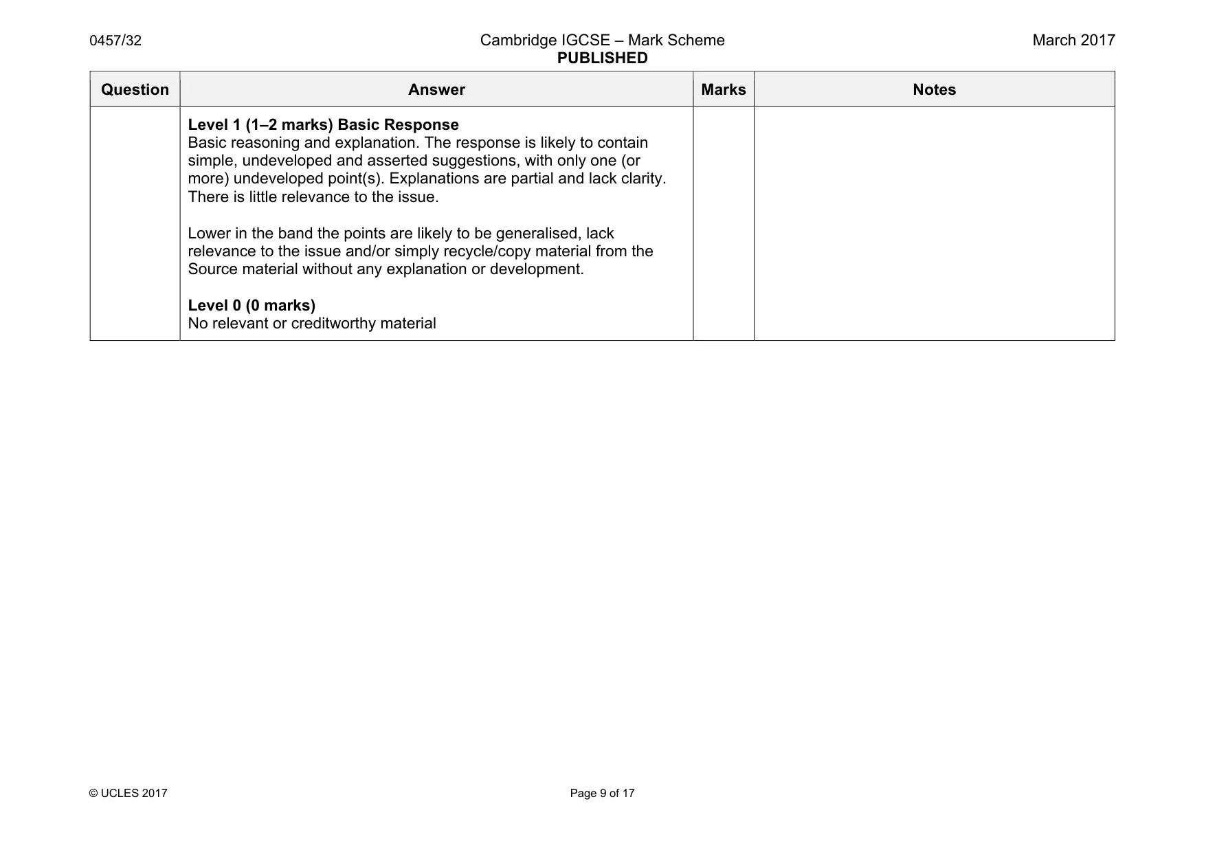 Mark scheme, page 9 of 17