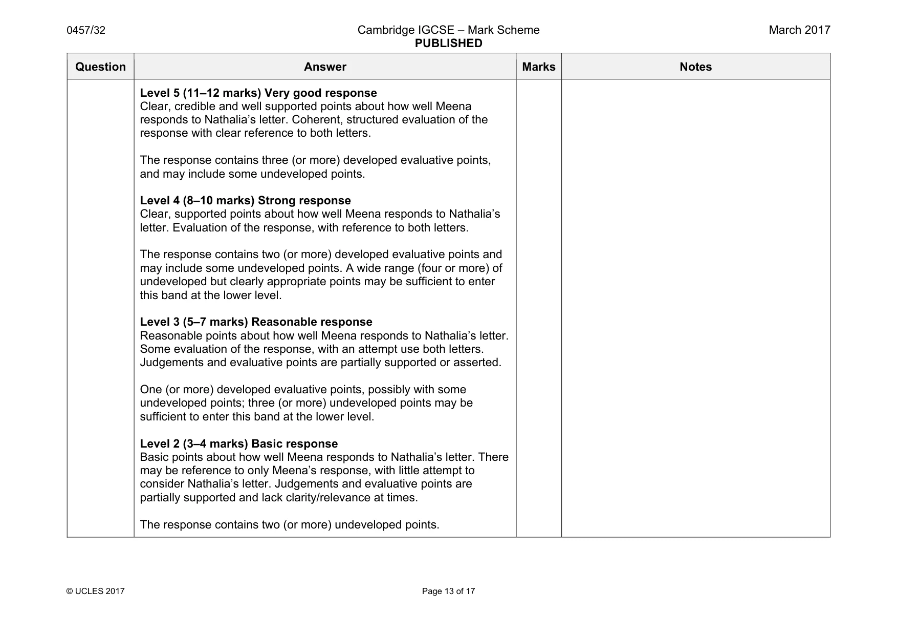 Mark scheme, page 13 of 17