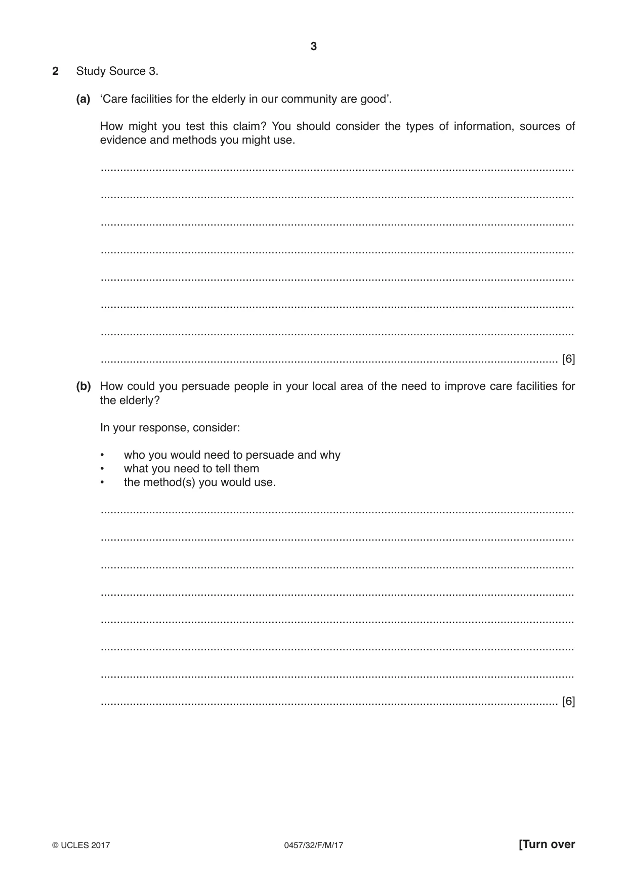 Cambridge IGCSE Global Perspectives 0457 2017 Feb/March Paper 3 · Variant 2 question paper, page 3 of 8