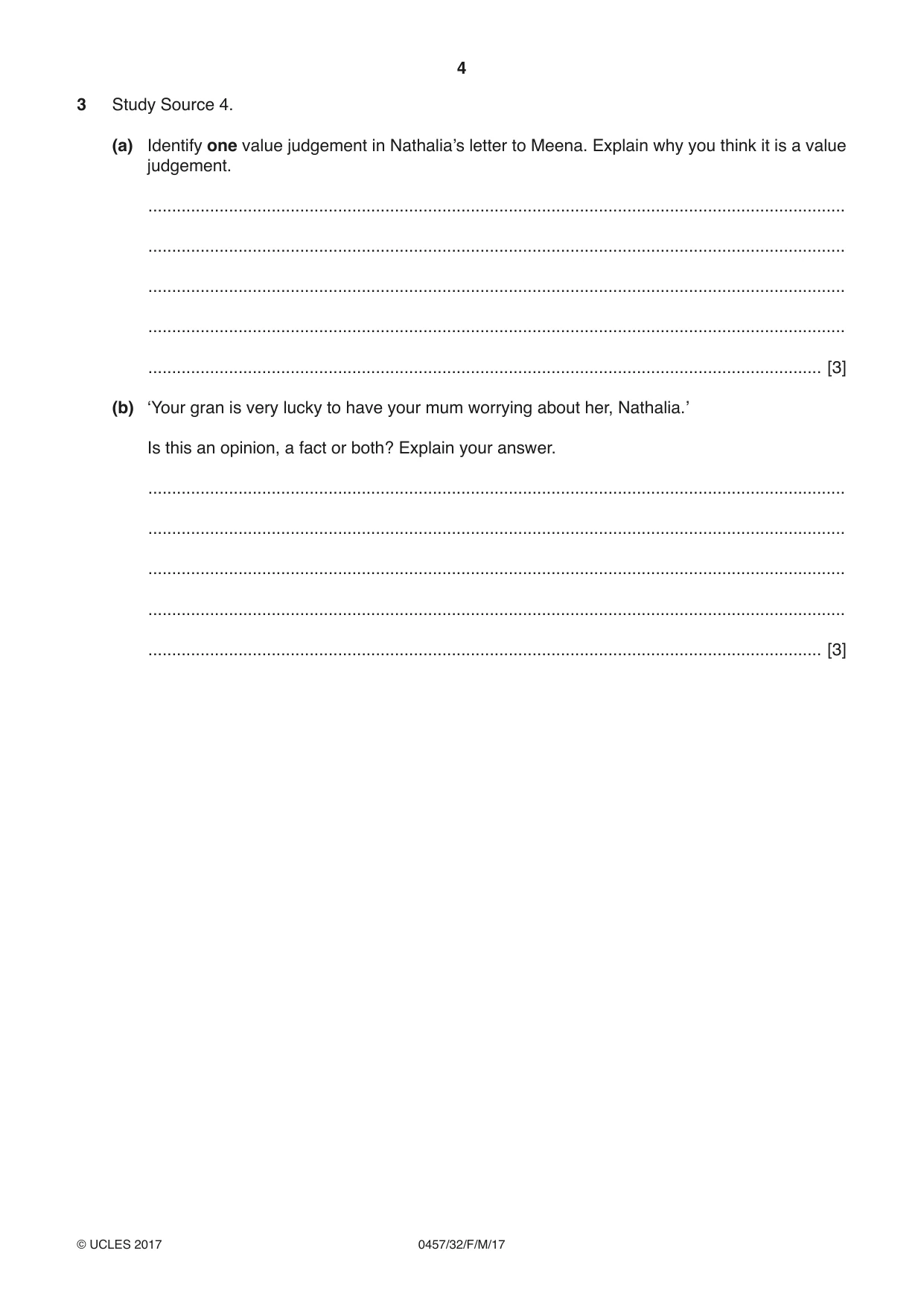 Cambridge IGCSE Global Perspectives 0457 2017 Feb/March Paper 3 · Variant 2 question paper, page 4 of 8
