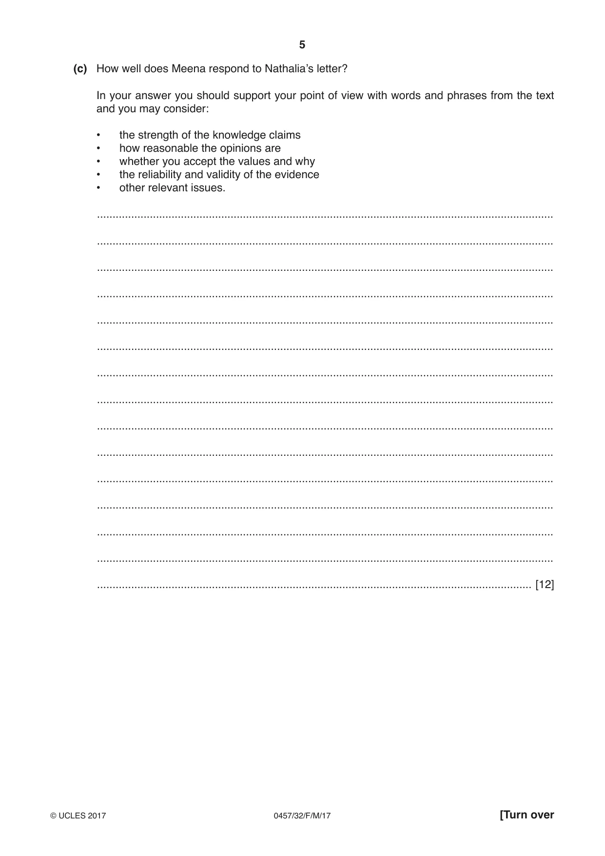 Cambridge IGCSE Global Perspectives 0457 2017 Feb/March Paper 3 · Variant 2 question paper, page 5 of 8