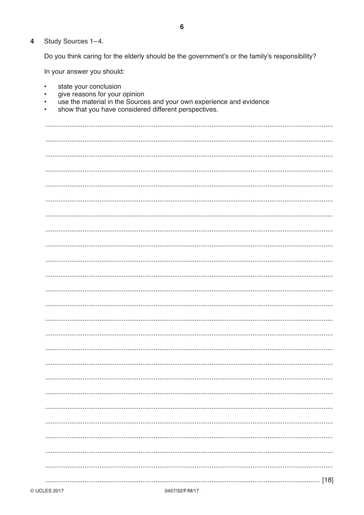 Cambridge IGCSE Global Perspectives 0457 2017 Feb/March Paper 3 · Variant 2 question paper, page 6 of 8