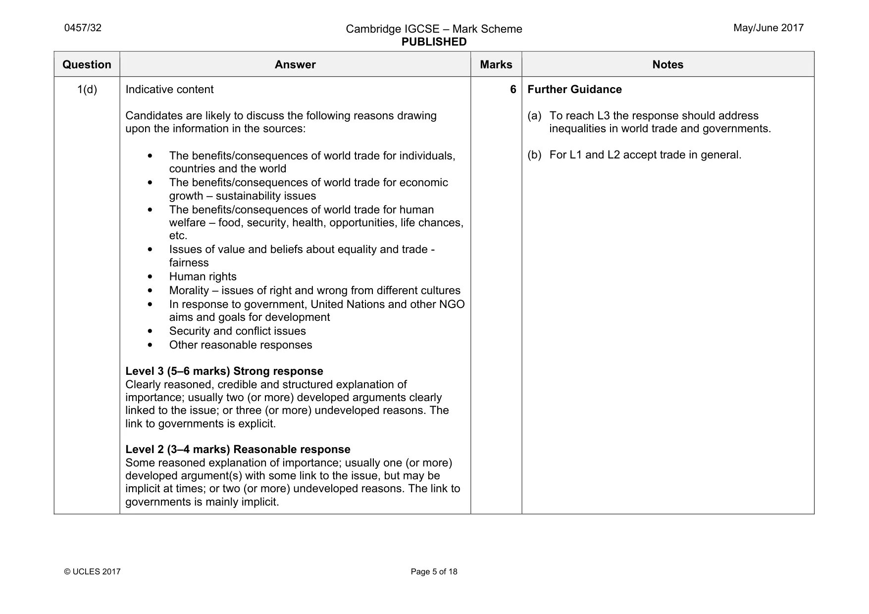 Mark scheme, page 5 of 18