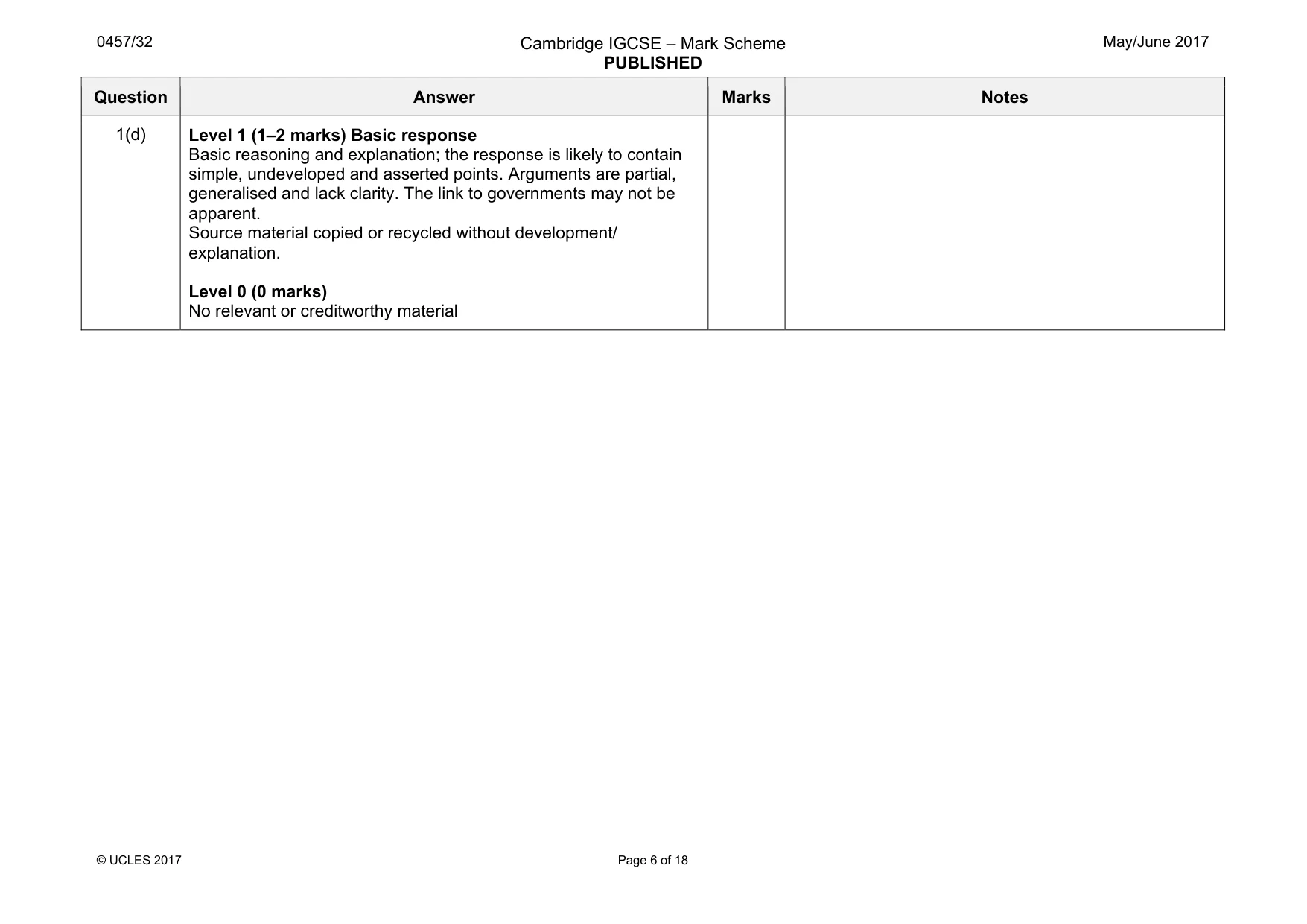 Mark scheme, page 6 of 18
