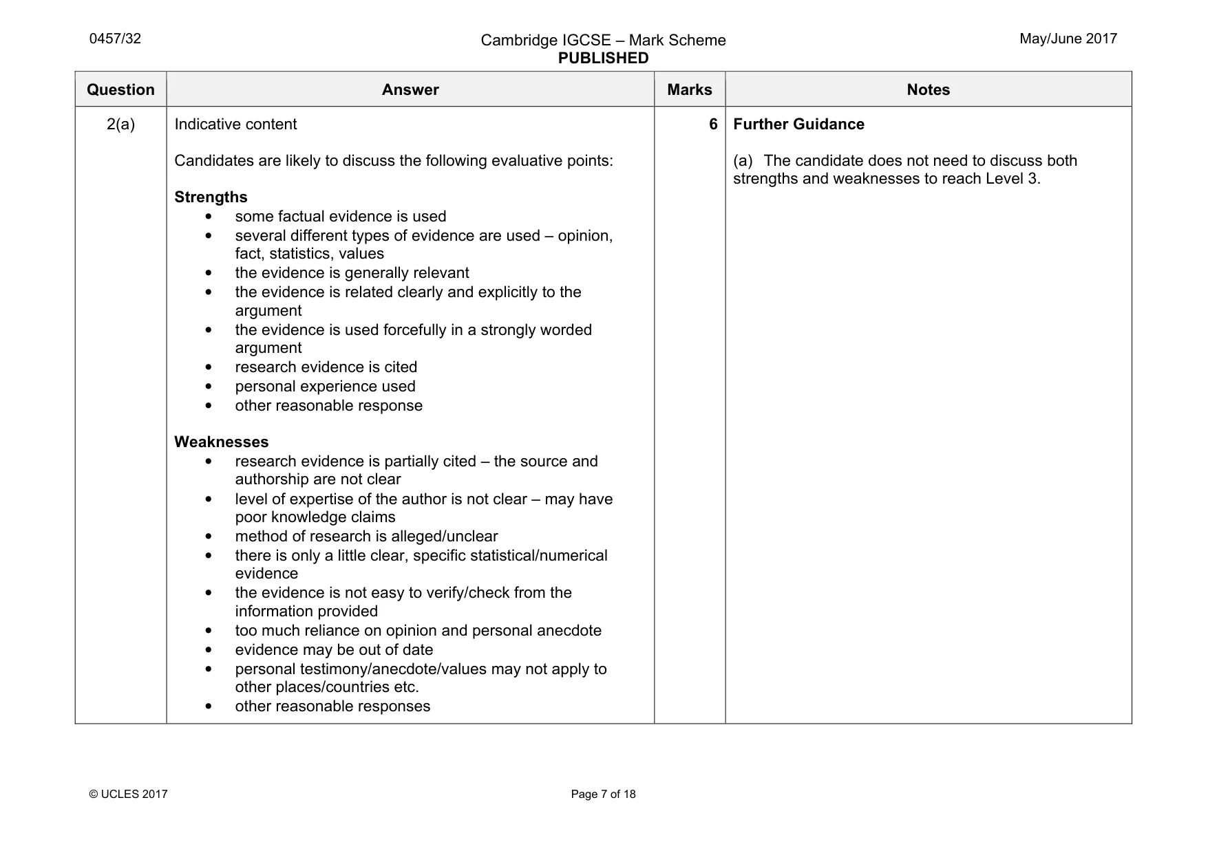 Mark scheme, page 7 of 18