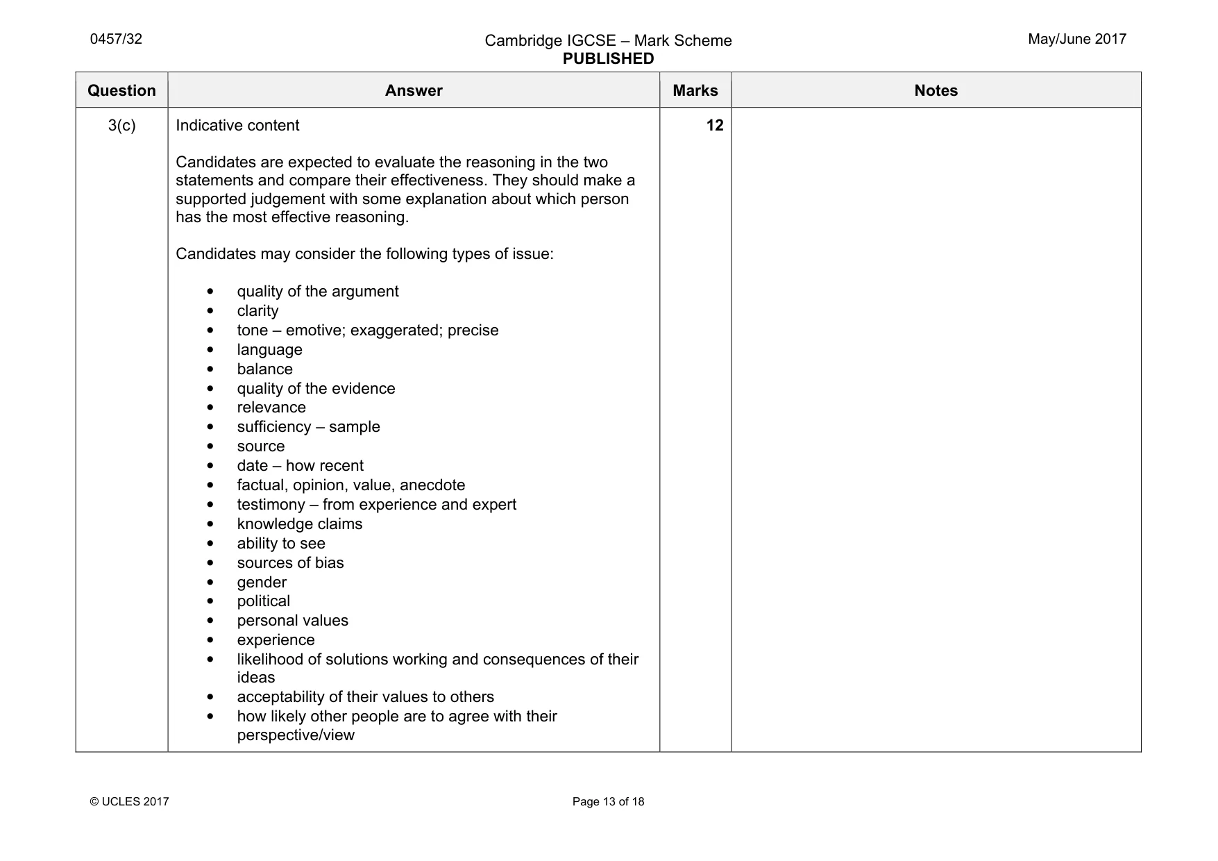 Mark scheme, page 13 of 18