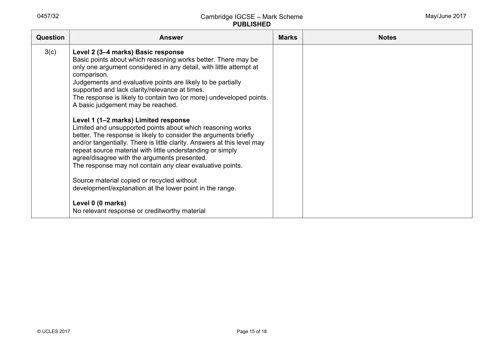 Mark scheme, page 15 of 18