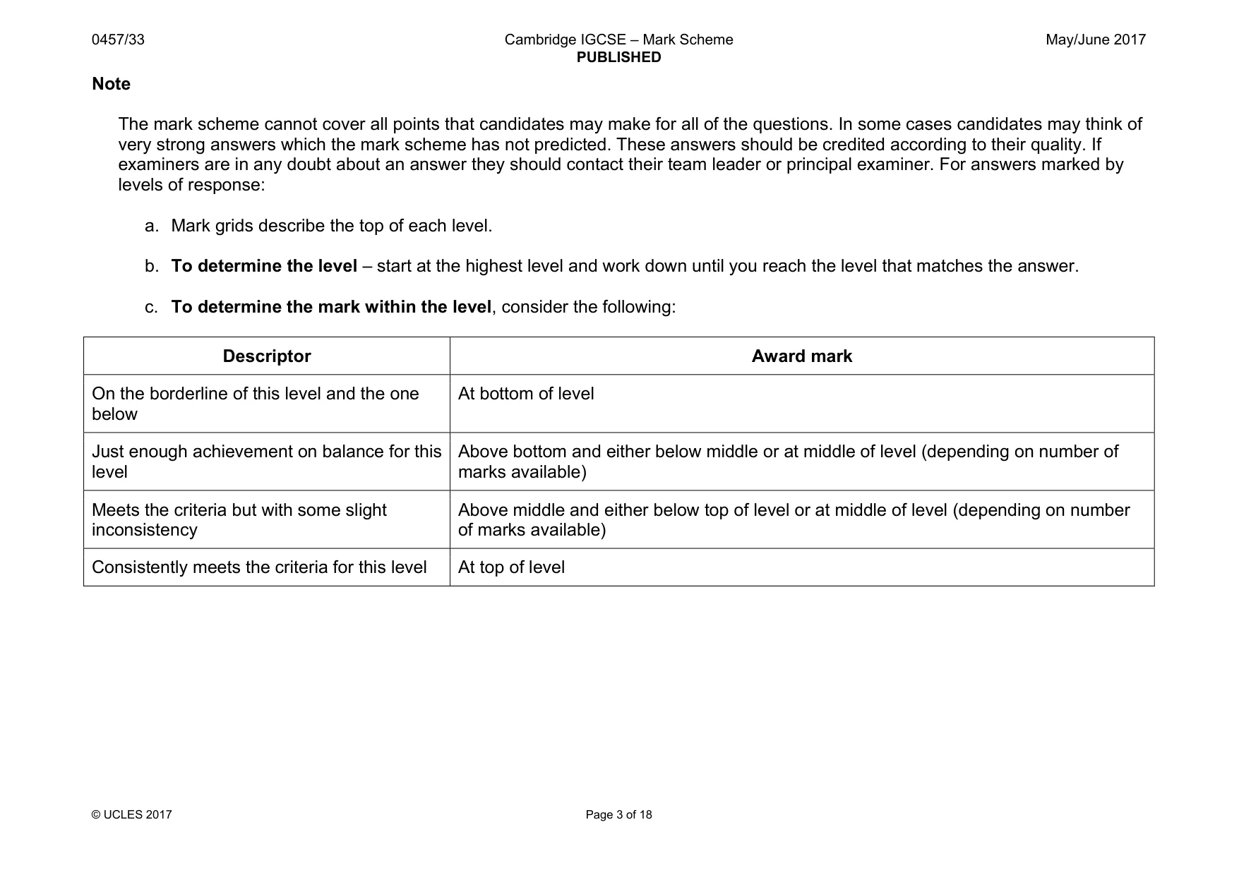 Mark scheme, page 3 of 18