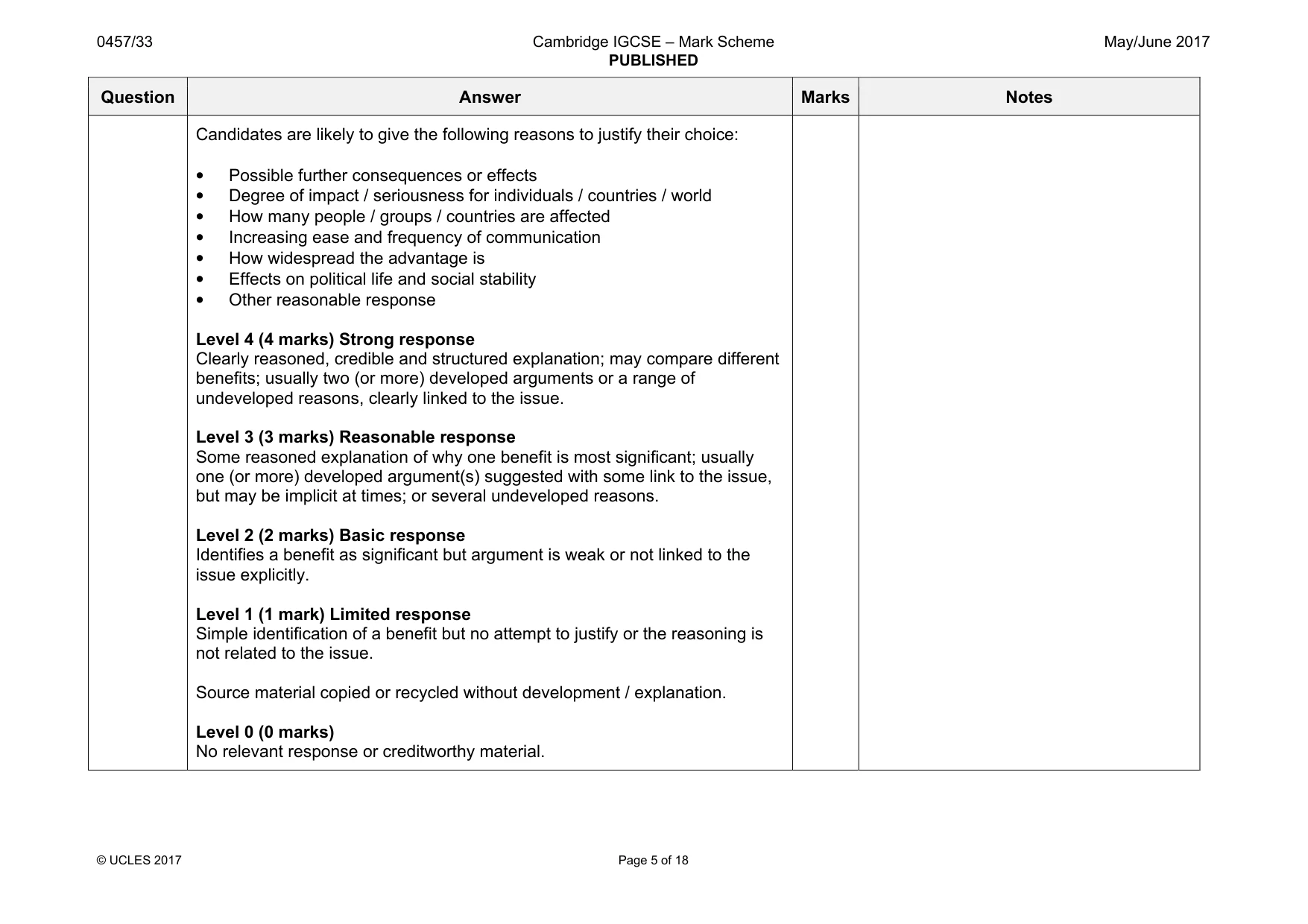 Mark scheme, page 5 of 18