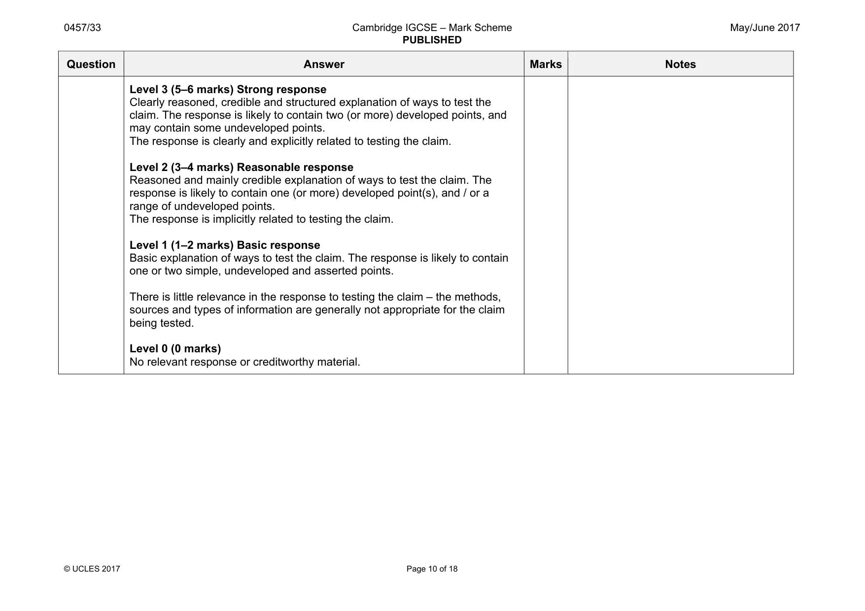 Mark scheme, page 10 of 18