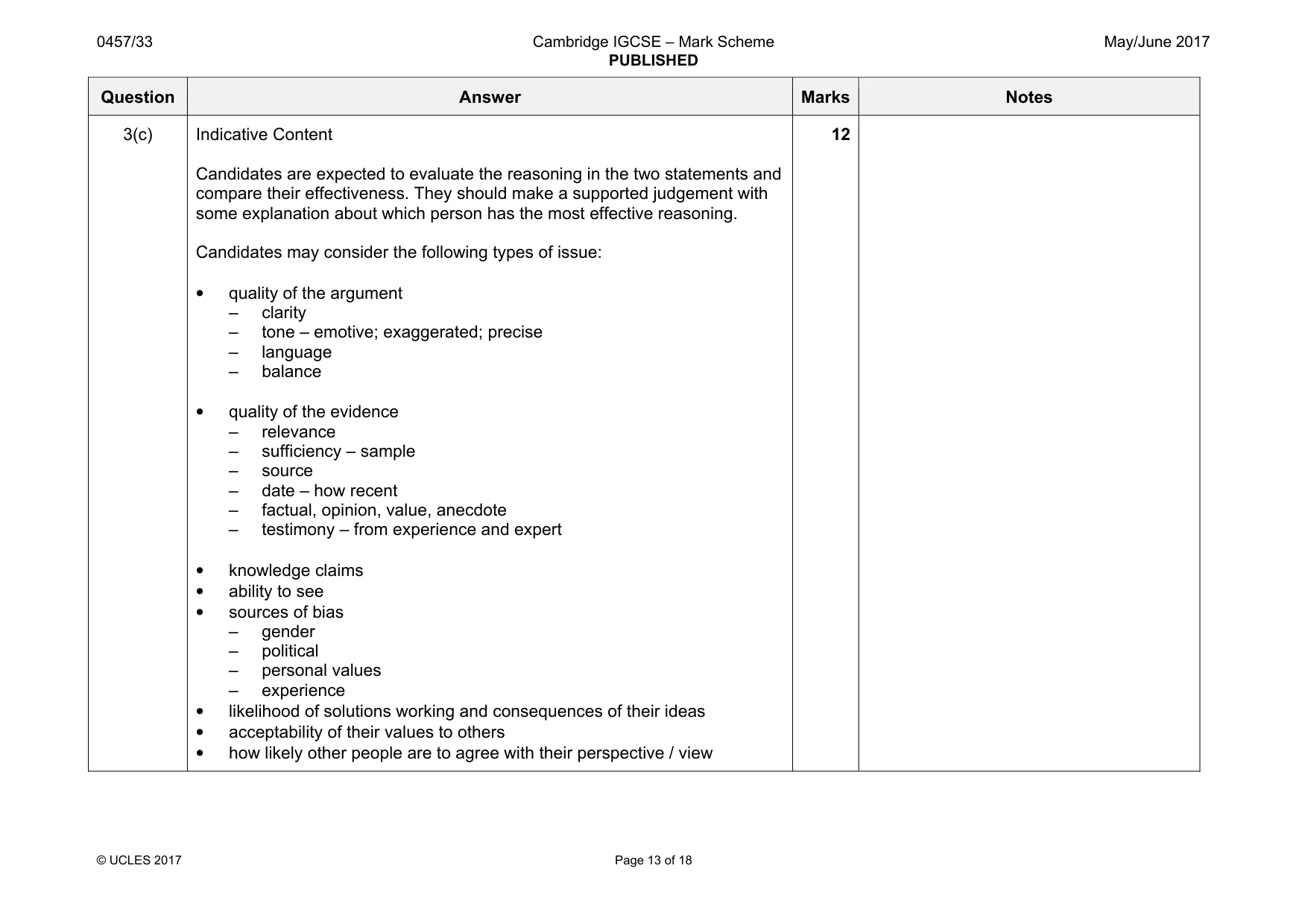 Mark scheme, page 13 of 18