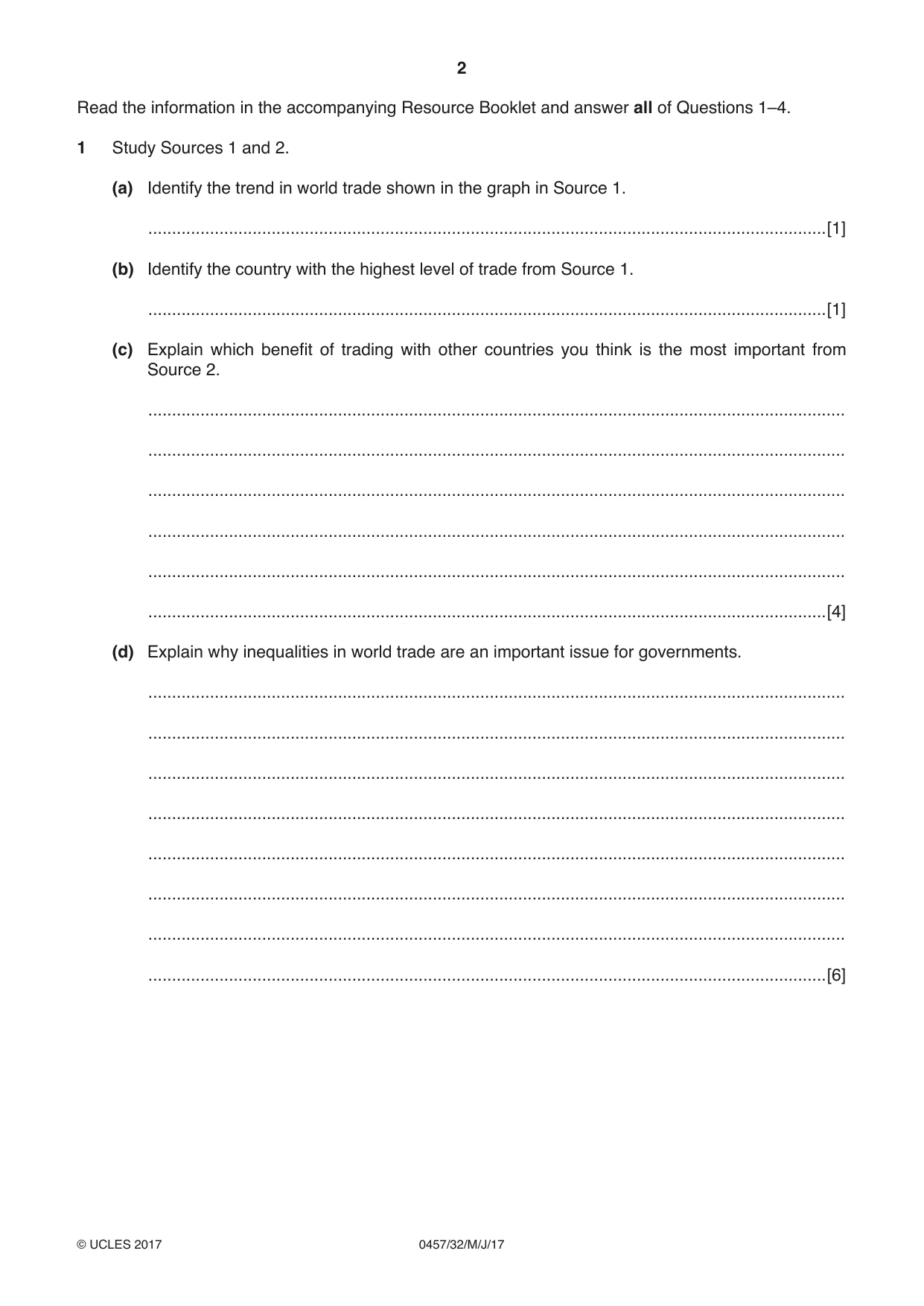 Cambridge IGCSE Global Perspectives 0457 2017 May/June Paper 3 · Variant 2 question paper, page 2 of 8