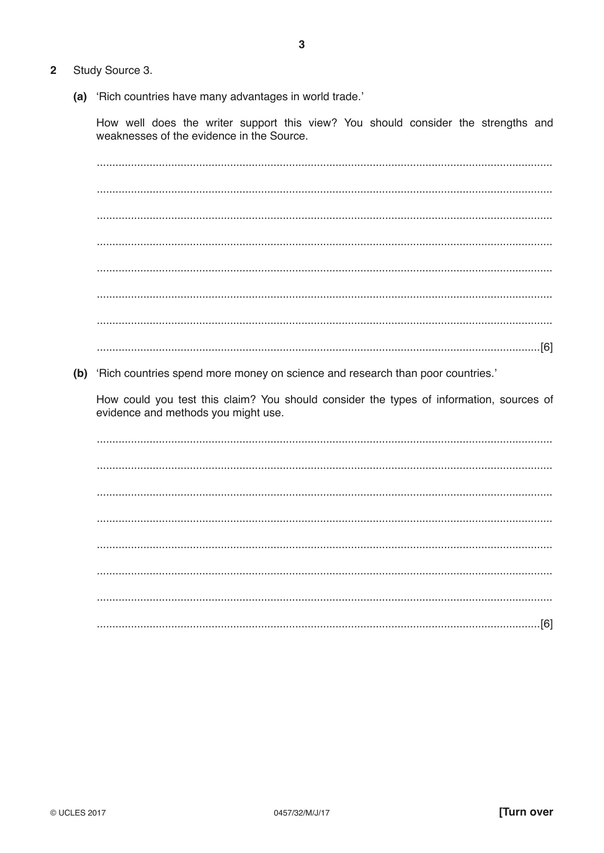 Cambridge IGCSE Global Perspectives 0457 2017 May/June Paper 3 · Variant 2 question paper, page 3 of 8
