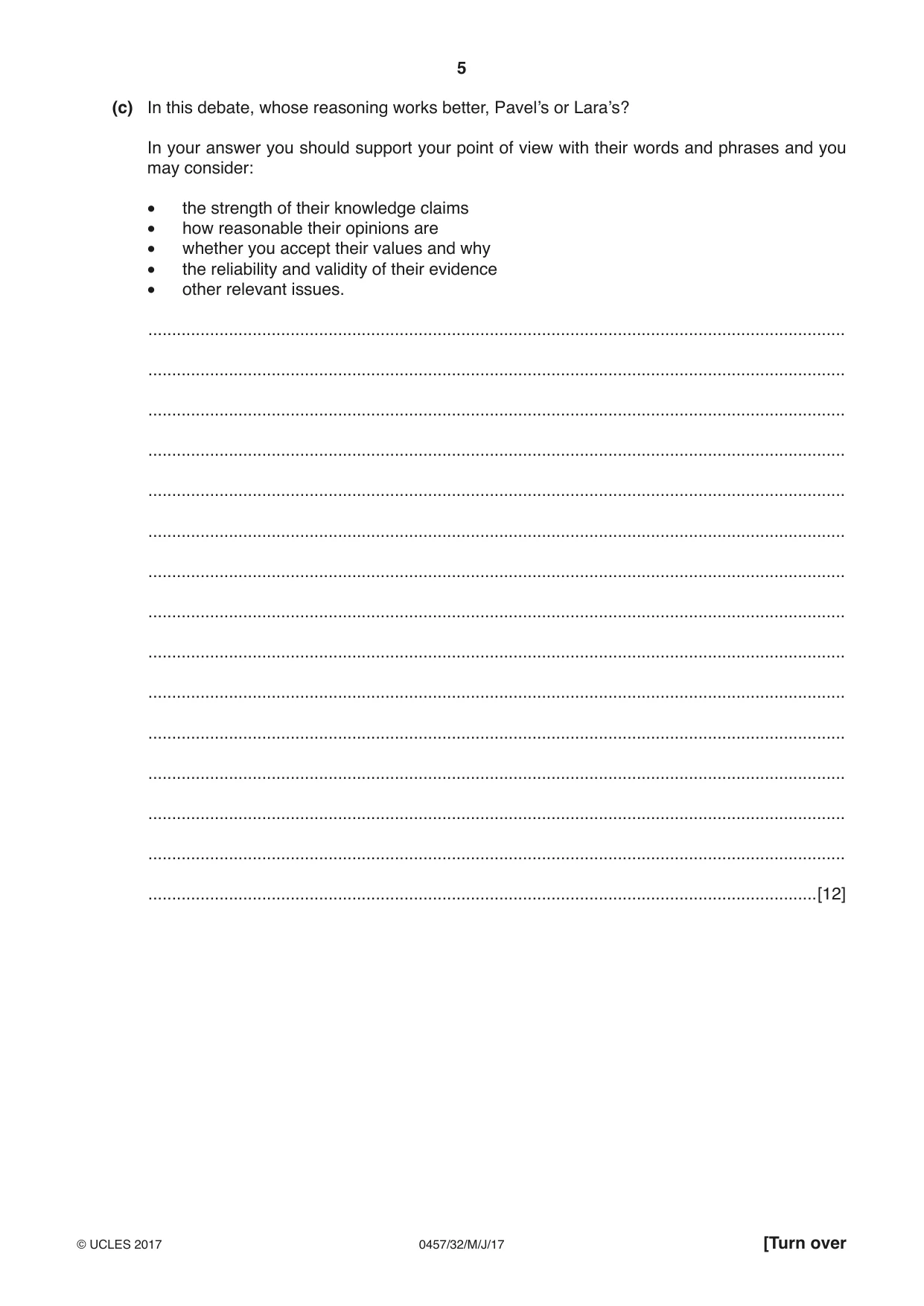 Cambridge IGCSE Global Perspectives 0457 2017 May/June Paper 3 · Variant 2 question paper, page 5 of 8