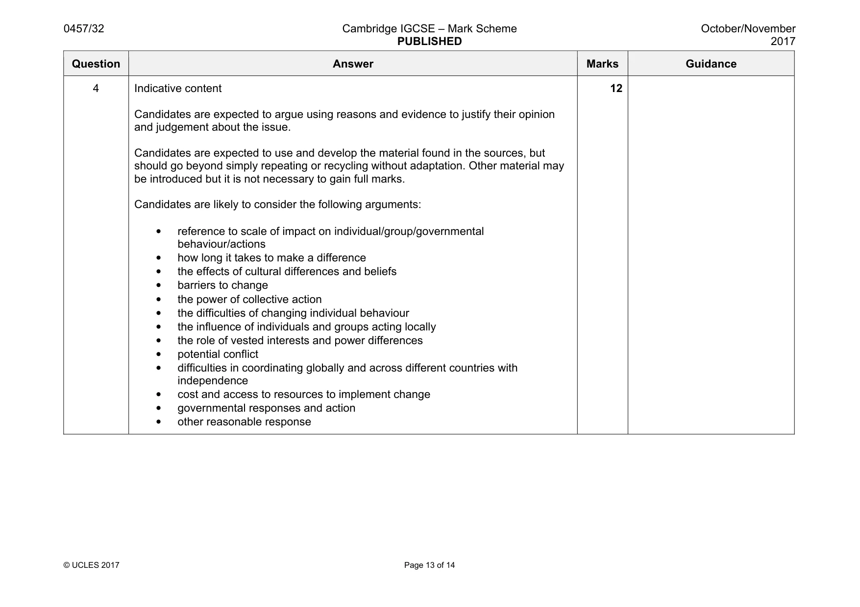 Mark scheme, page 13 of 14