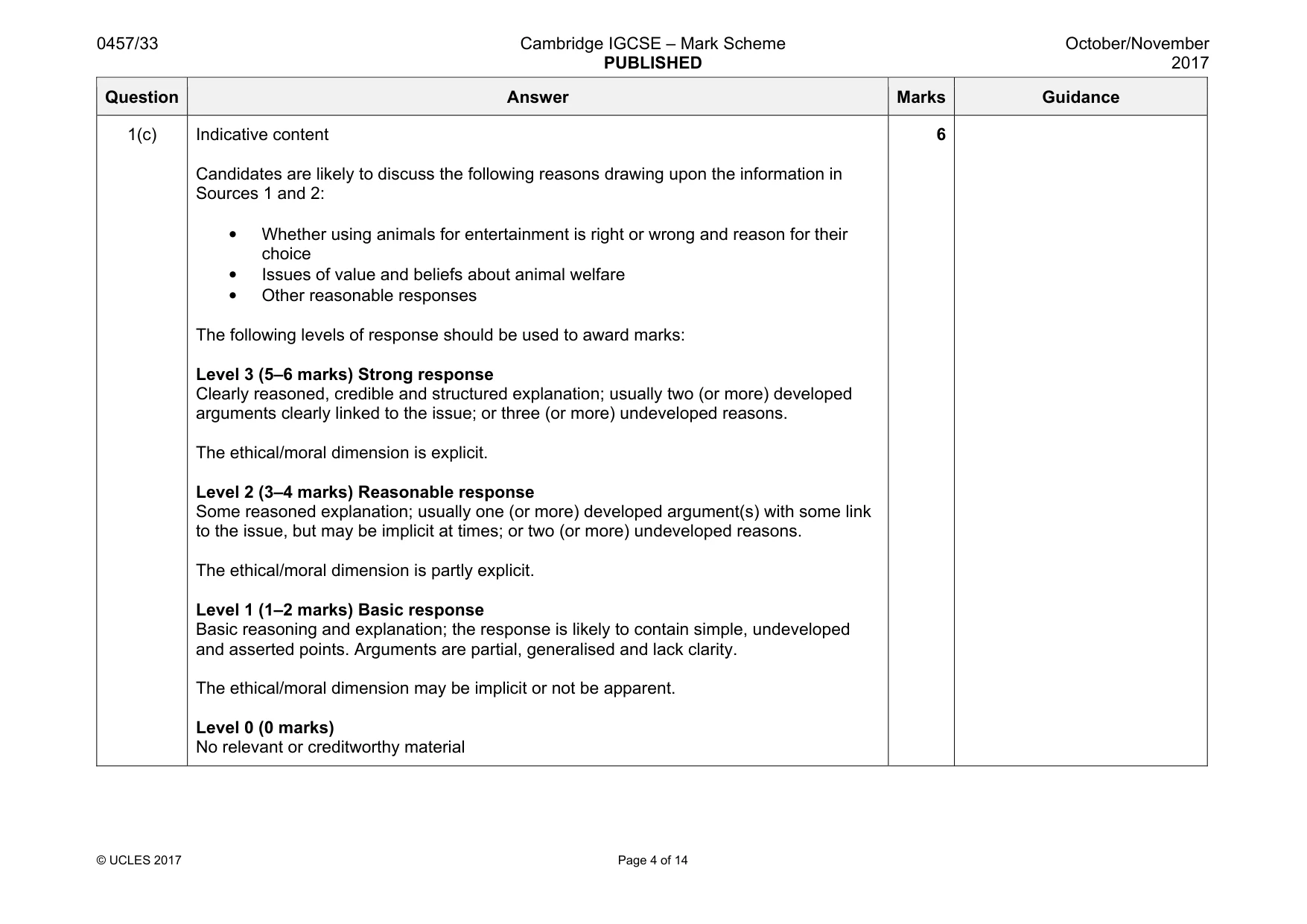 Mark scheme, page 4 of 14