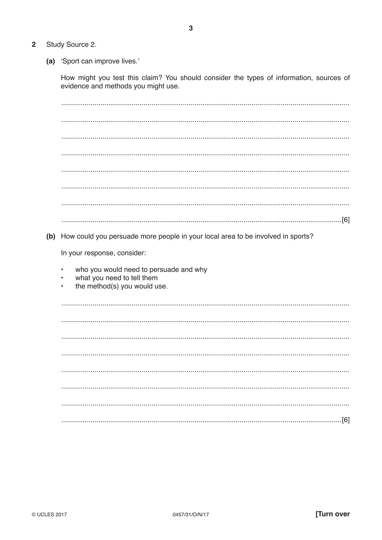 Cambridge IGCSE Global Perspectives 0457 2017 Oct/Nov Paper 3 · Variant 1 question paper, page 3 of 8