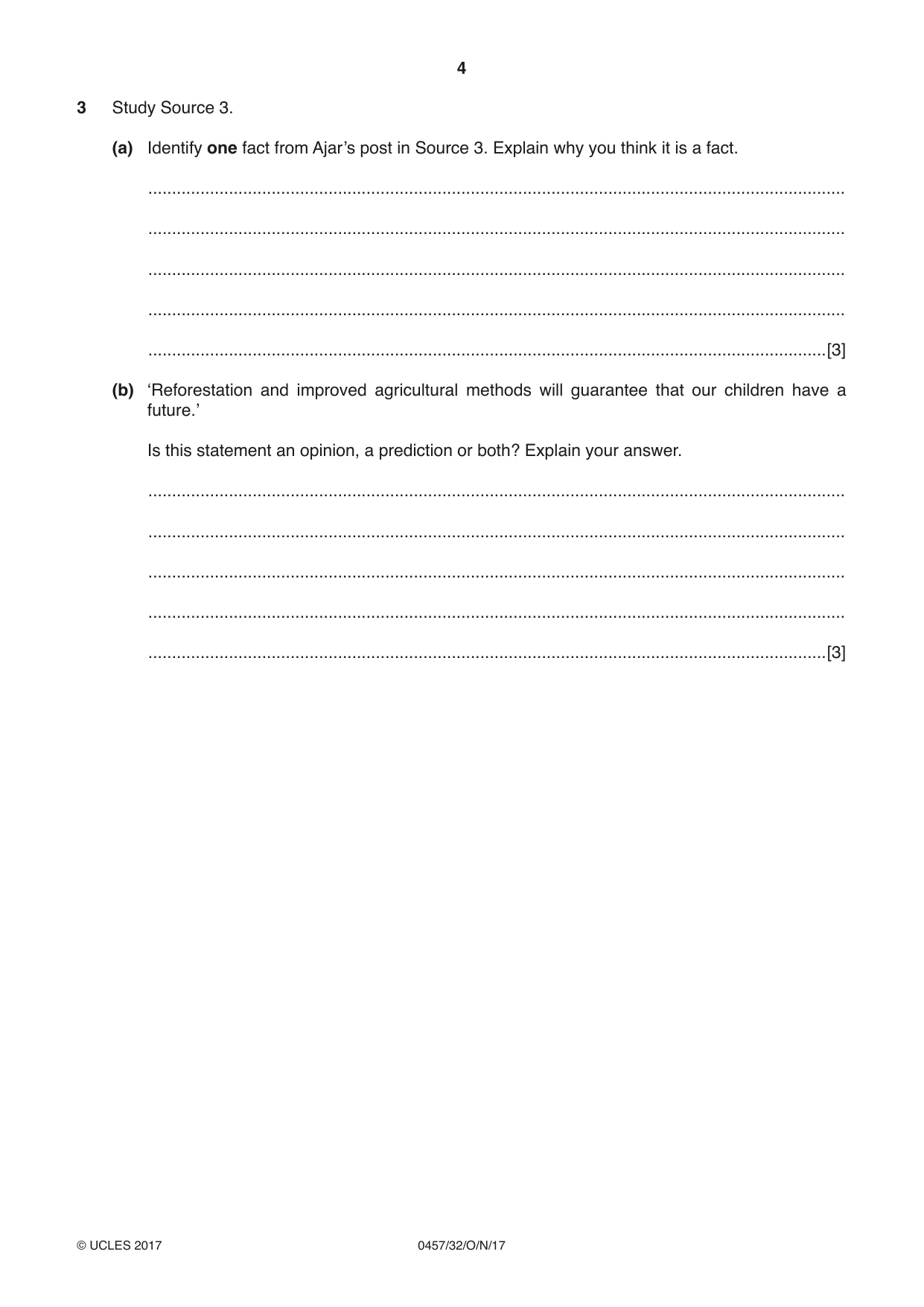 Cambridge IGCSE Global Perspectives 0457 2017 Oct/Nov Paper 3 · Variant 2 question paper, page 4 of 8