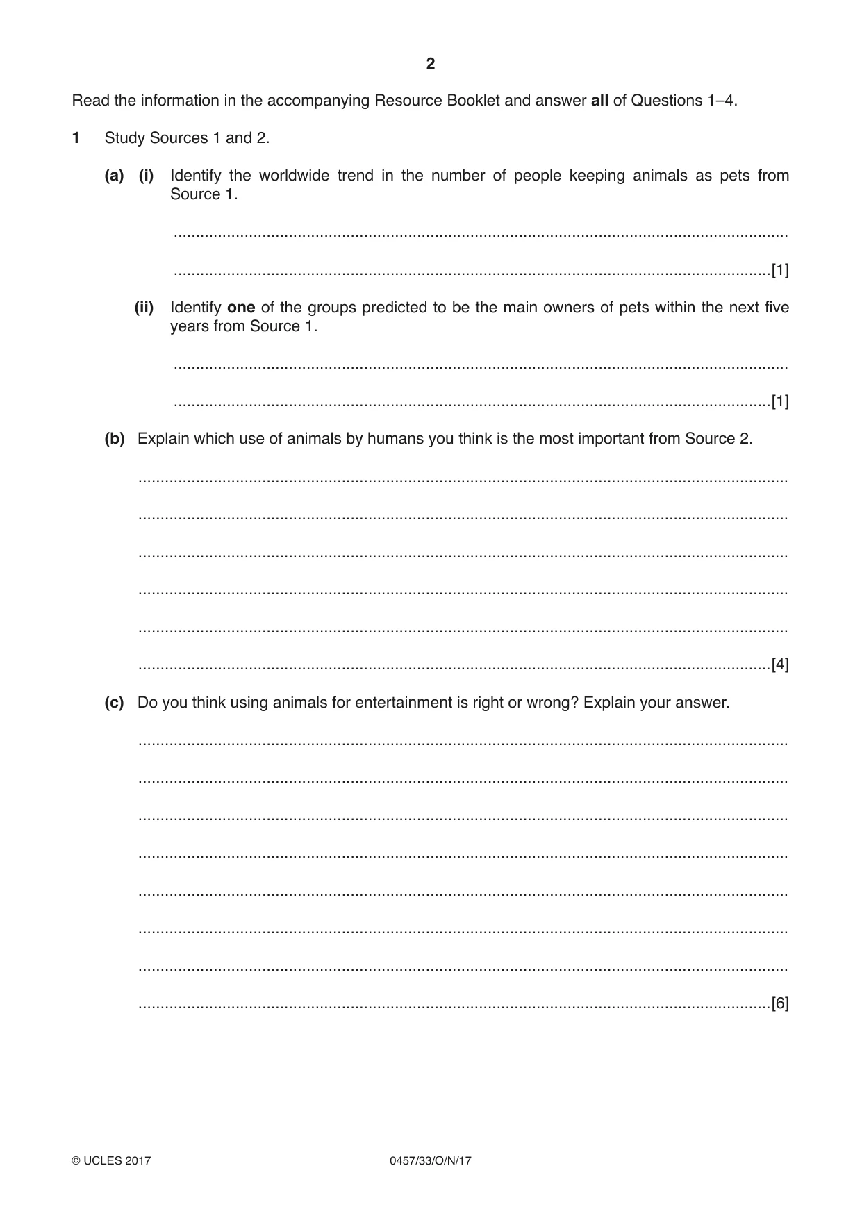 Cambridge IGCSE Global Perspectives 0457 2017 Oct/Nov Paper 3 · Variant 3 question paper, page 2 of 8