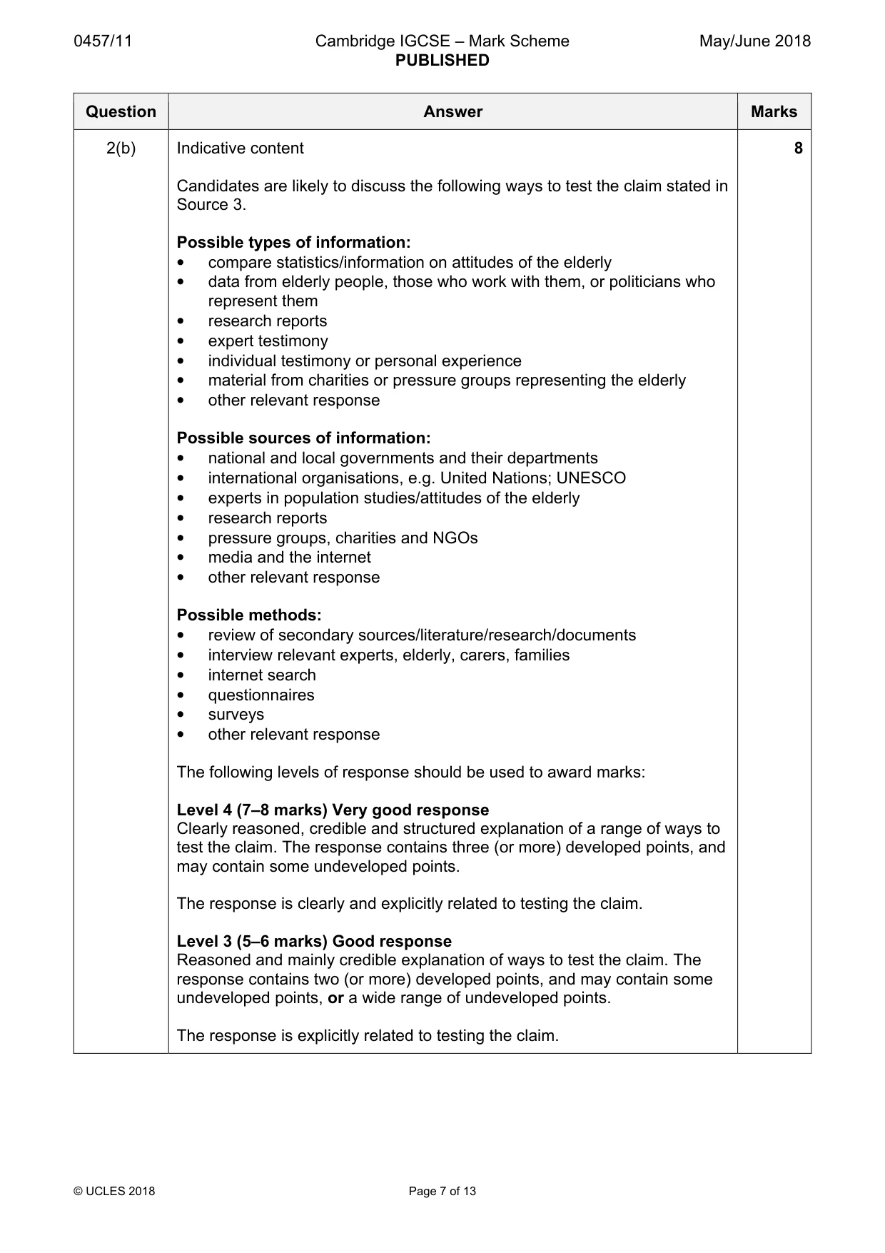 Mark scheme, page 7 of 13