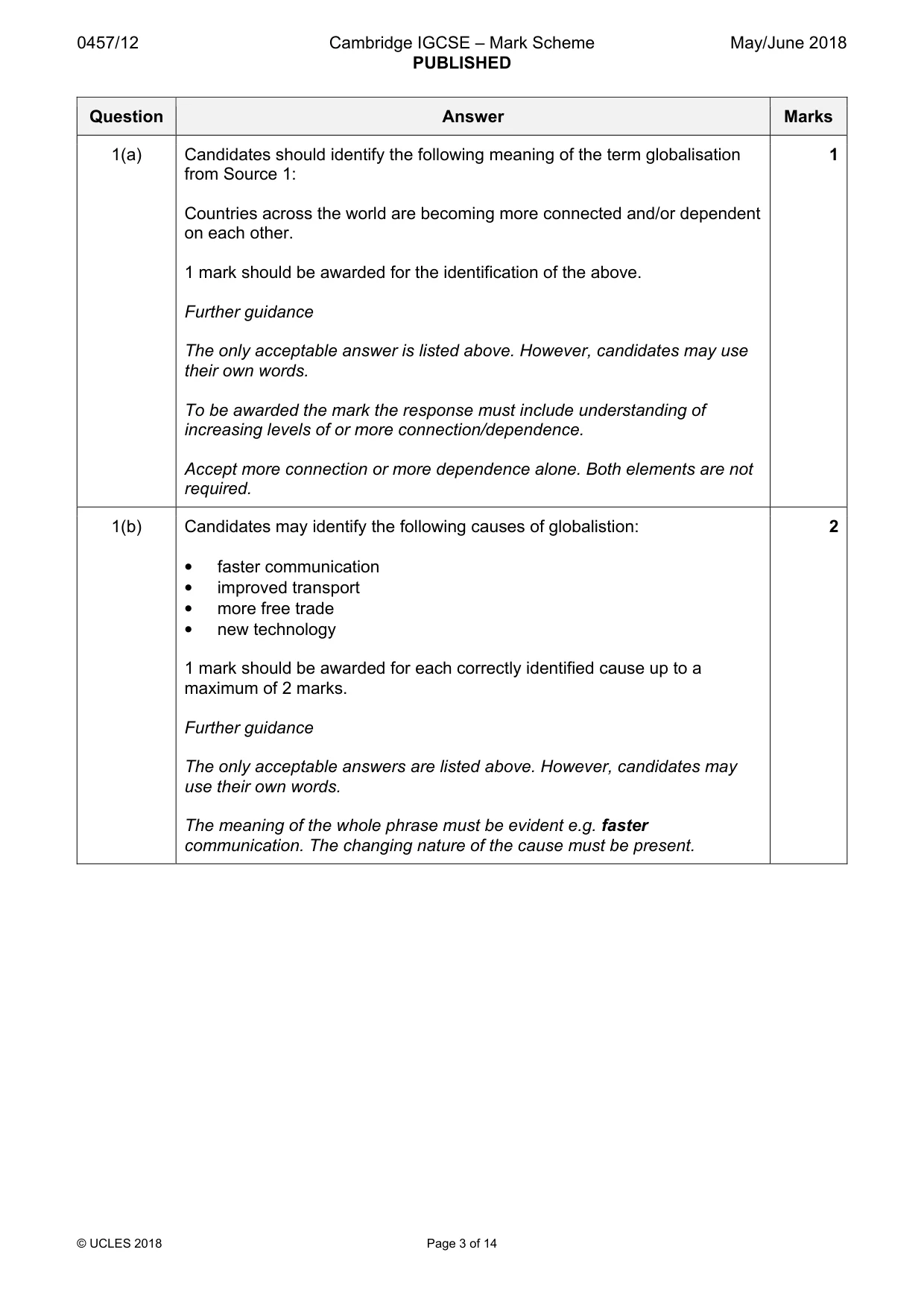 Mark scheme, page 3 of 14