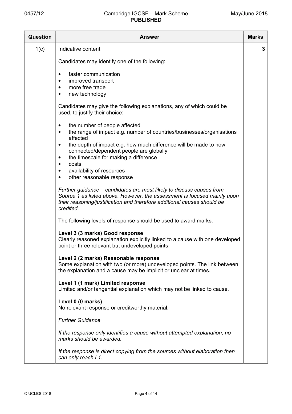Mark scheme, page 4 of 14